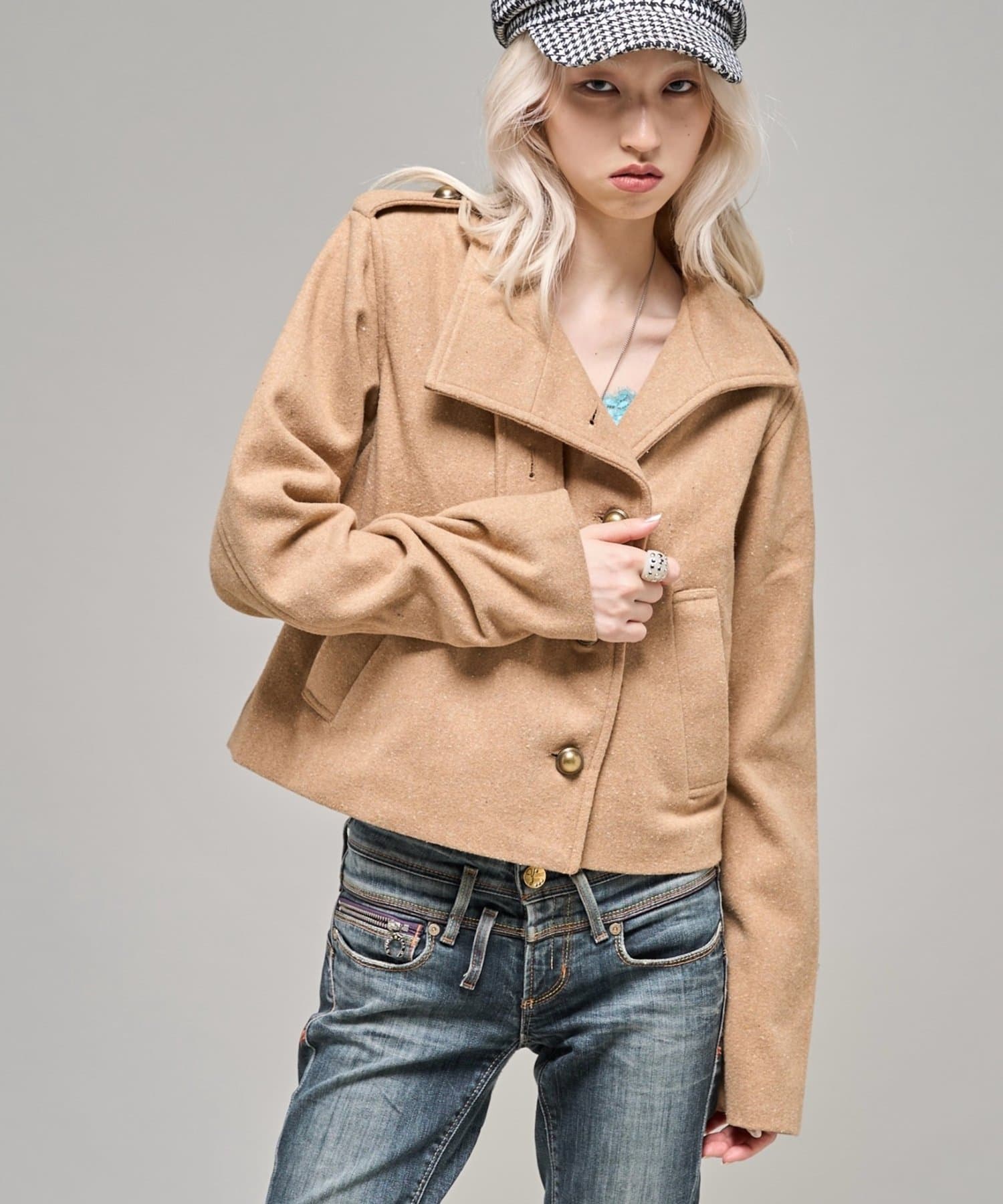 WHO’S WHO gallery(フーズフーギャラリー) 【26AW LOOK掲載品番】スタンドネックアシメジャケット