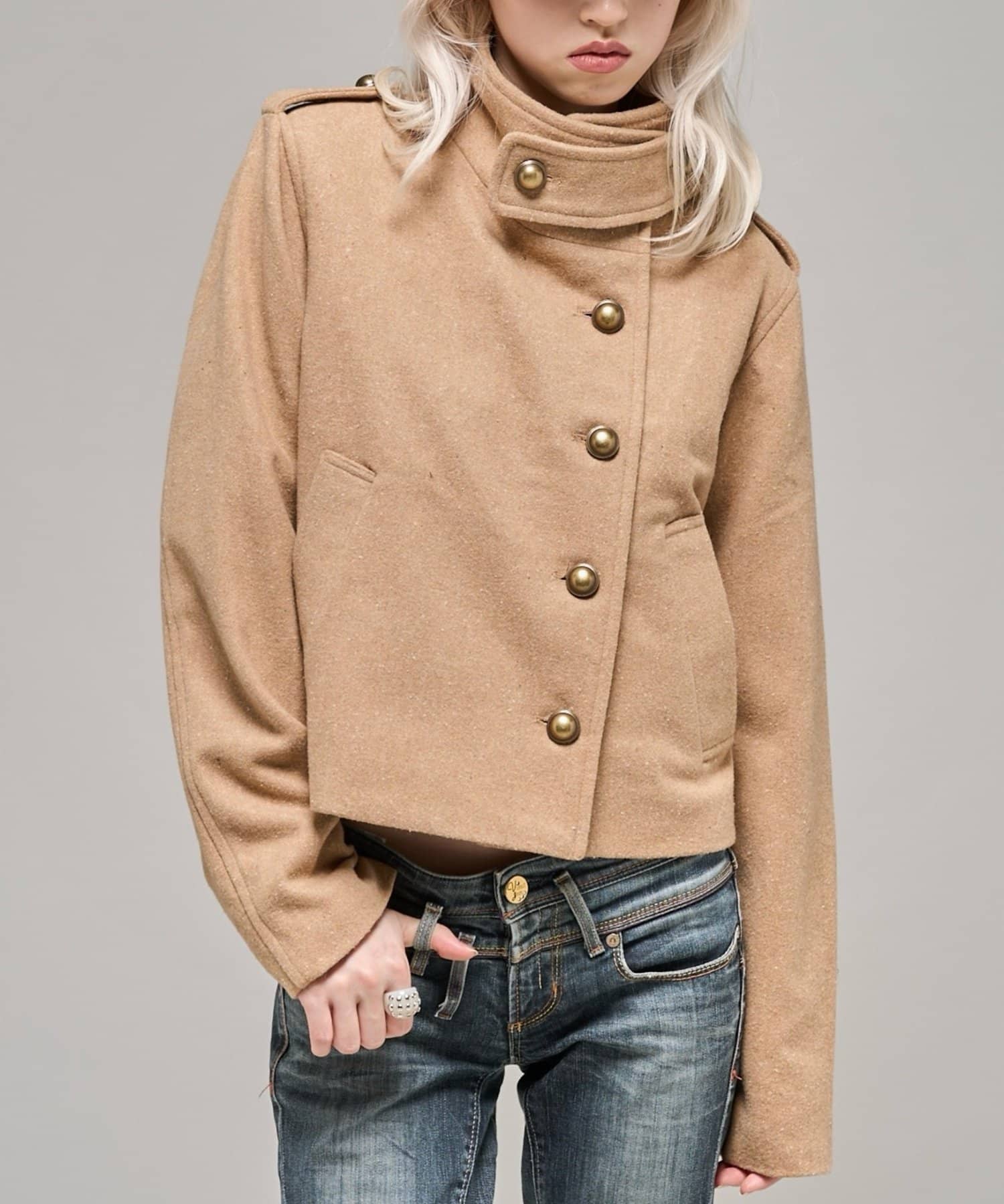 WHO’S WHO gallery(フーズフーギャラリー) 【26AW LOOK掲載品番】スタンドネックアシメジャケット