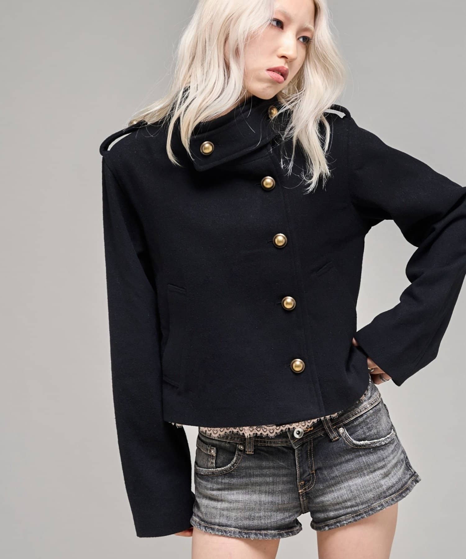 WHO’S WHO gallery(フーズフーギャラリー) 【26AW LOOK掲載品番】スタンドネックアシメジャケット
