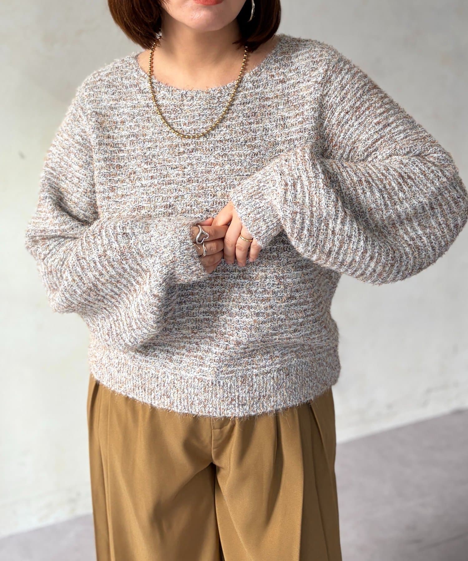 Chez toi(シェトワ) ひげネップヤーンプルオーバー