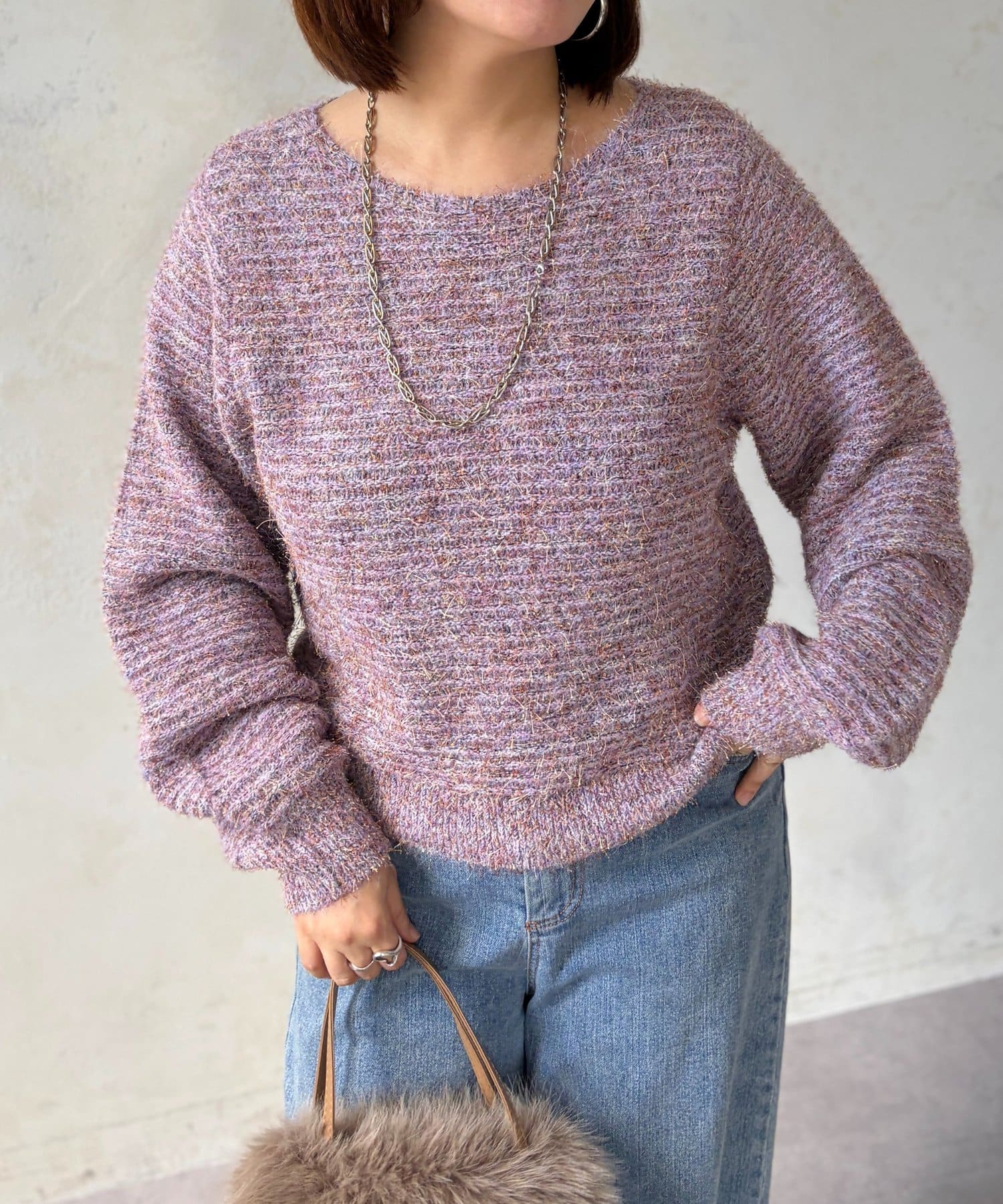 Chez toi(シェトワ) ひげネップヤーンプルオーバー
