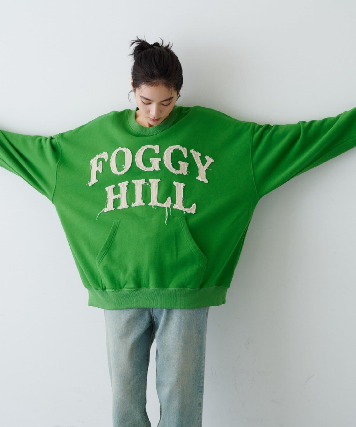 CIAOPANIC TYPY(チャオパニックティピー) 【UNISEX】オーバーサイズダメージロゴ裏毛スウェット