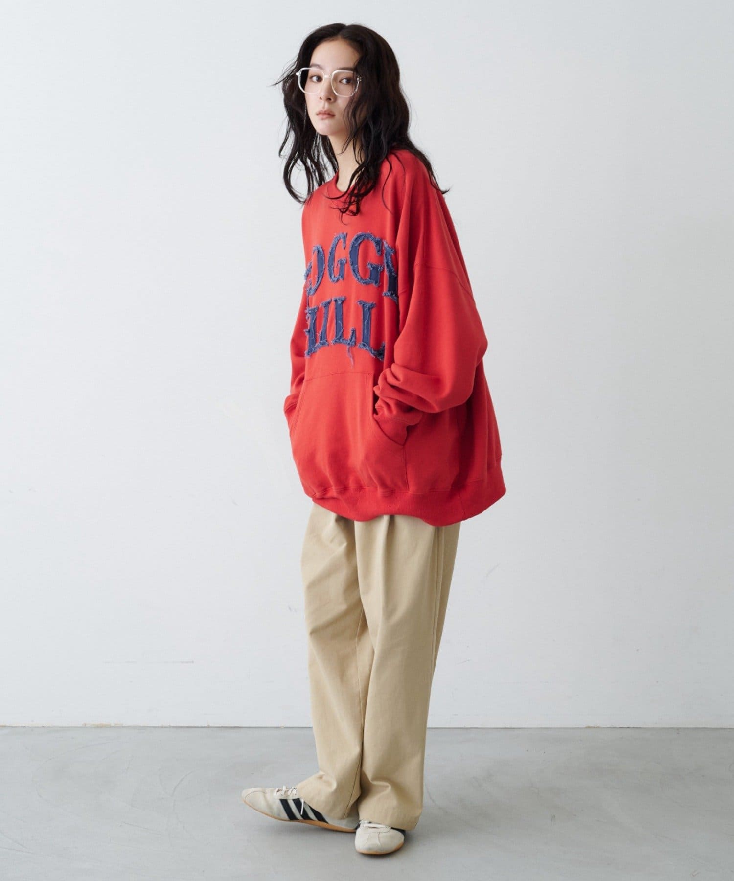 CIAOPANIC TYPY(チャオパニックティピー) 【UNISEX】オーバーサイズダメージロゴ裏毛スウェット