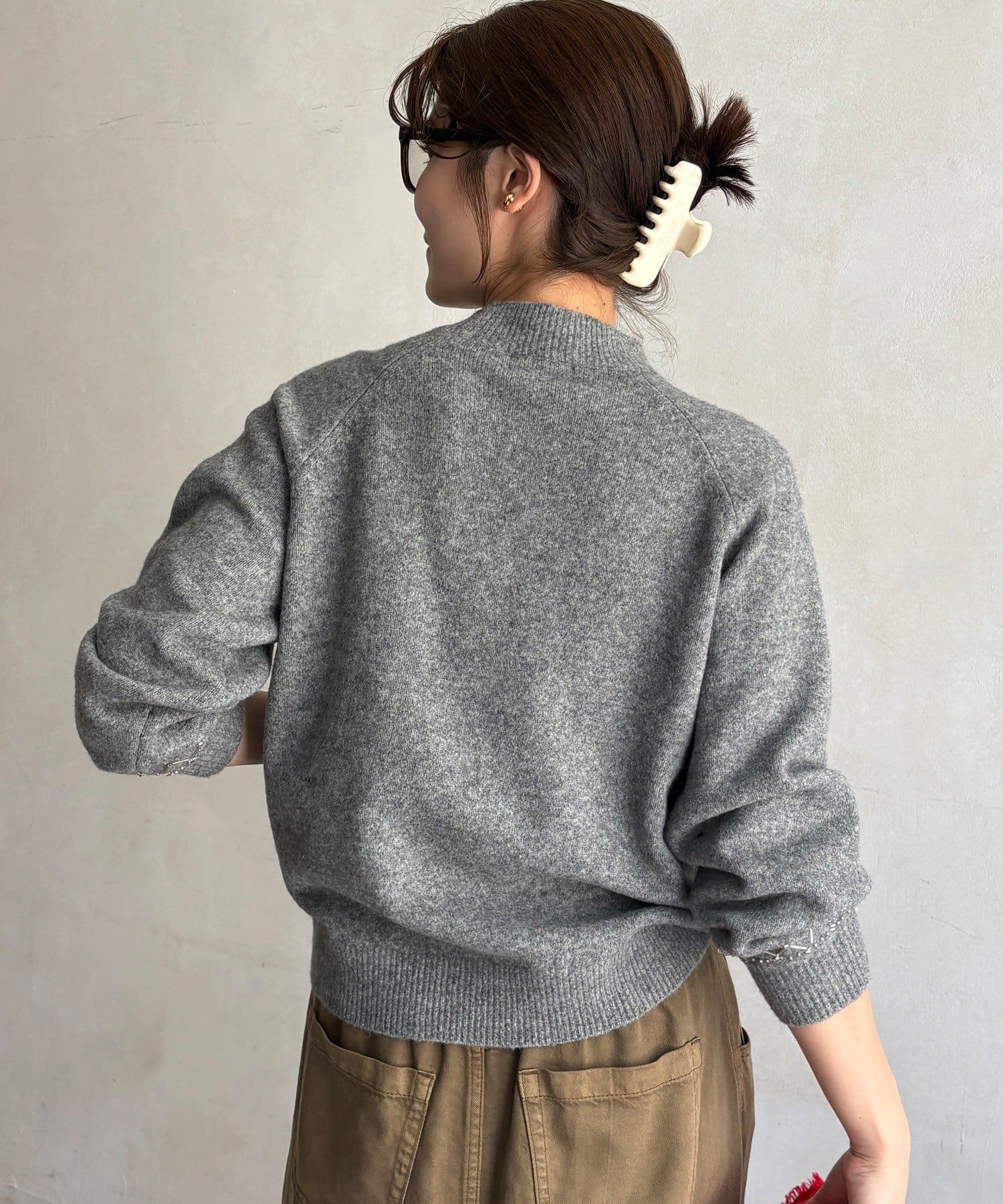 DOUDOU(ドゥドゥ) 【WEB限定】ビジューノルディック柄ニット