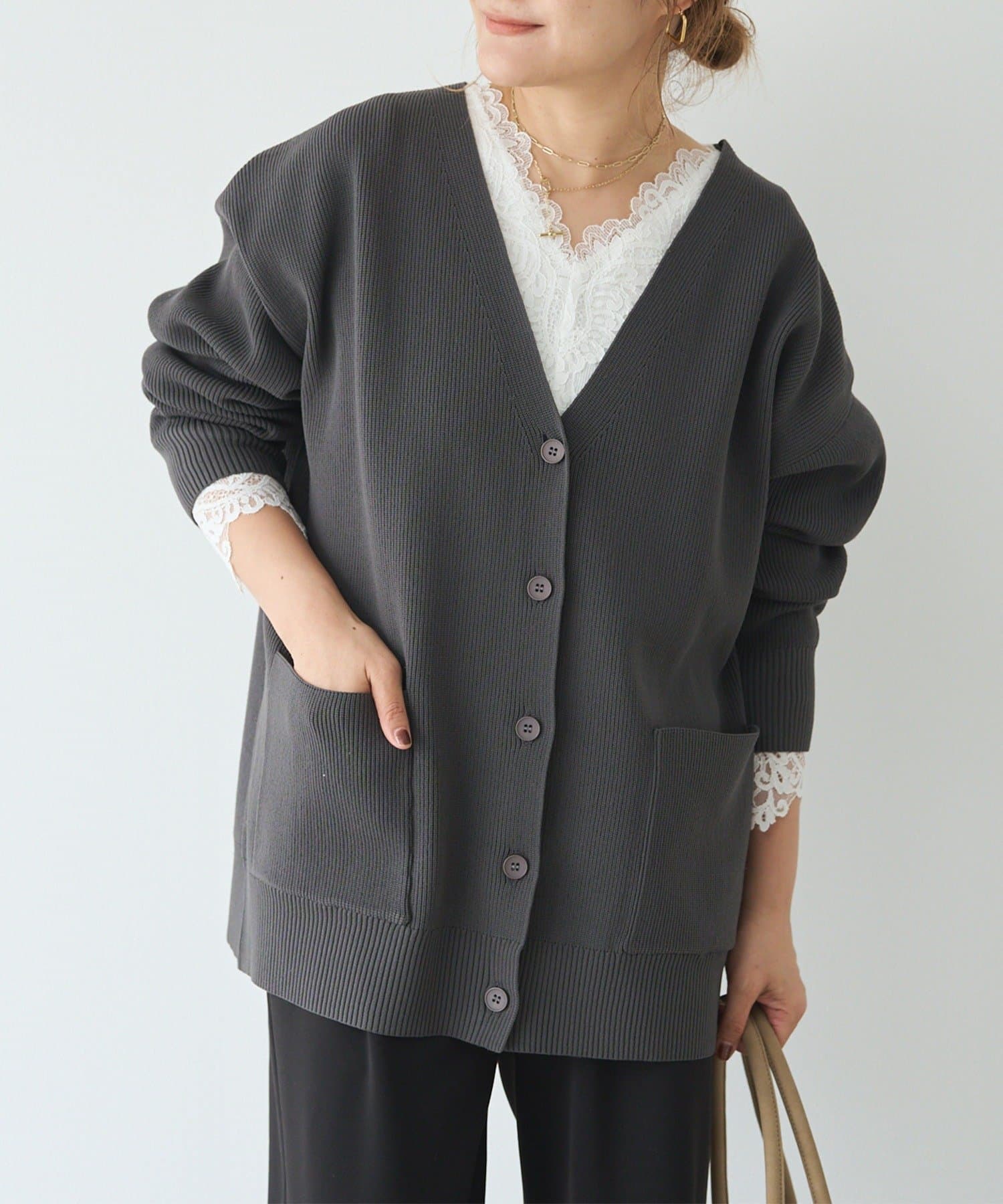 PUAL CE CIN(ピュアルセシン) 【WEB限定/Du noir】スポンディッシュBIGカーディガン