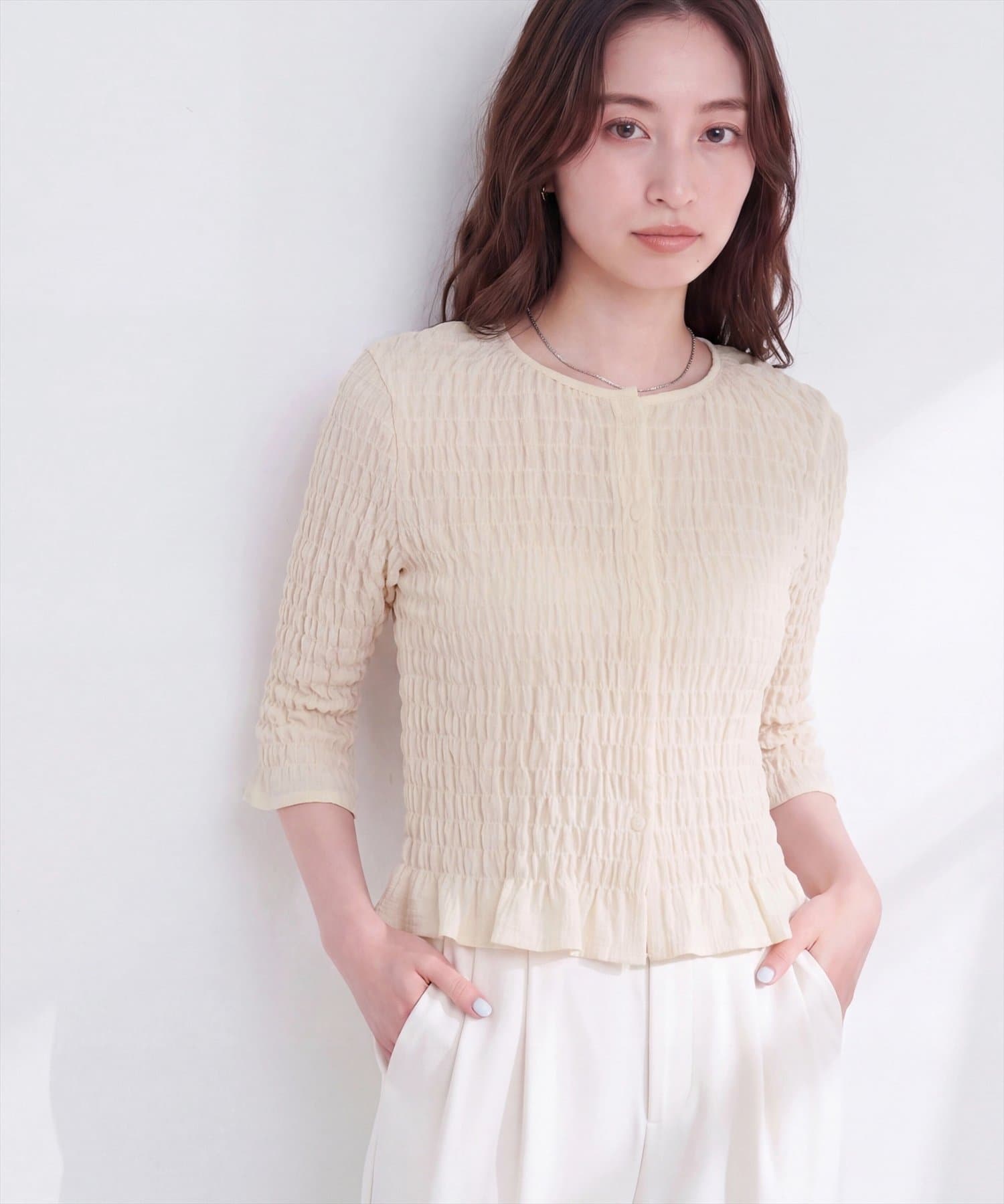natural couture(ナチュラルクチュール) コンパクトシャーリングブラウス