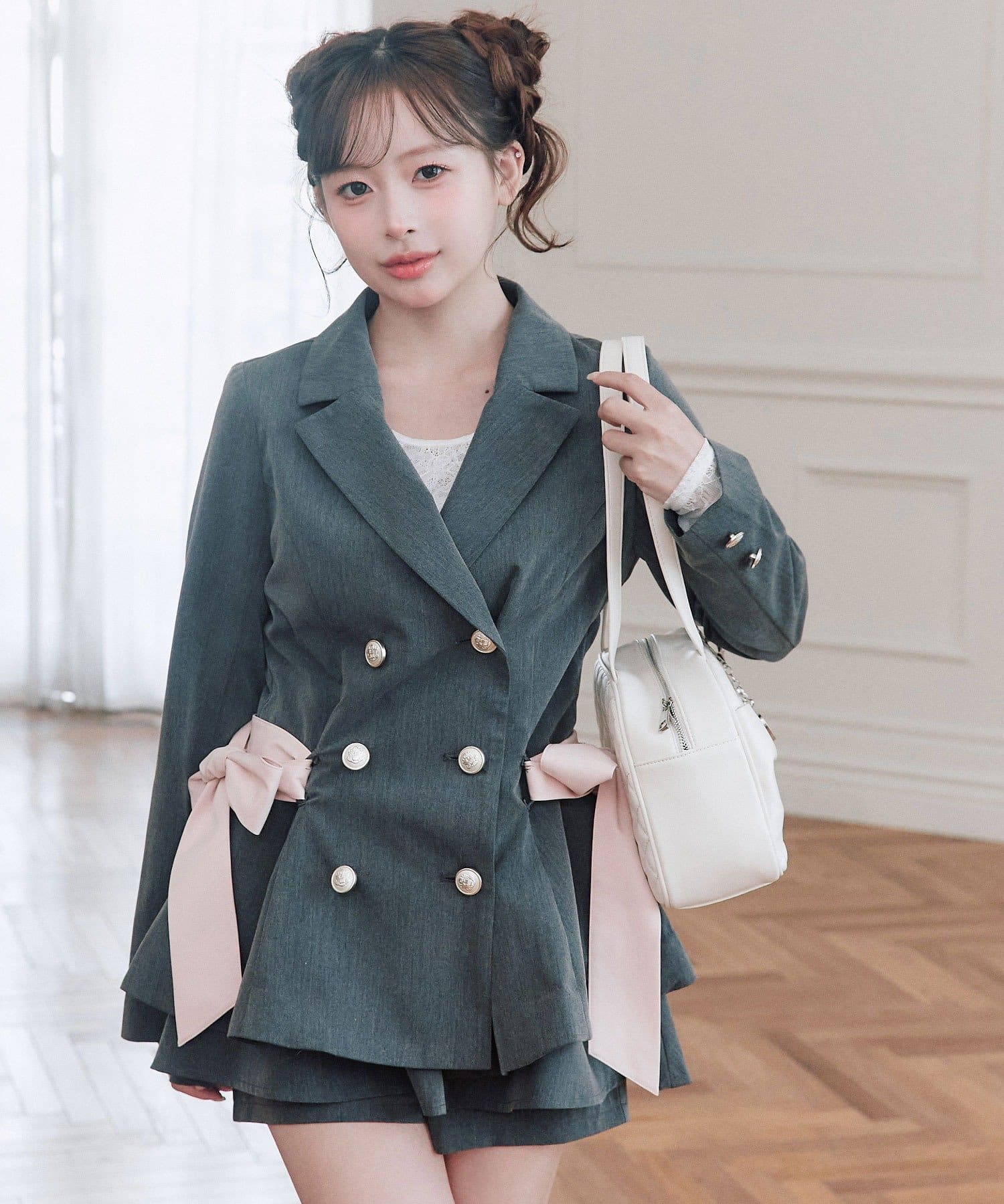 OLIVE des OLIVE(オリーブ デ オリーブ) 【Premium order】ペプラムテーラードジャケット