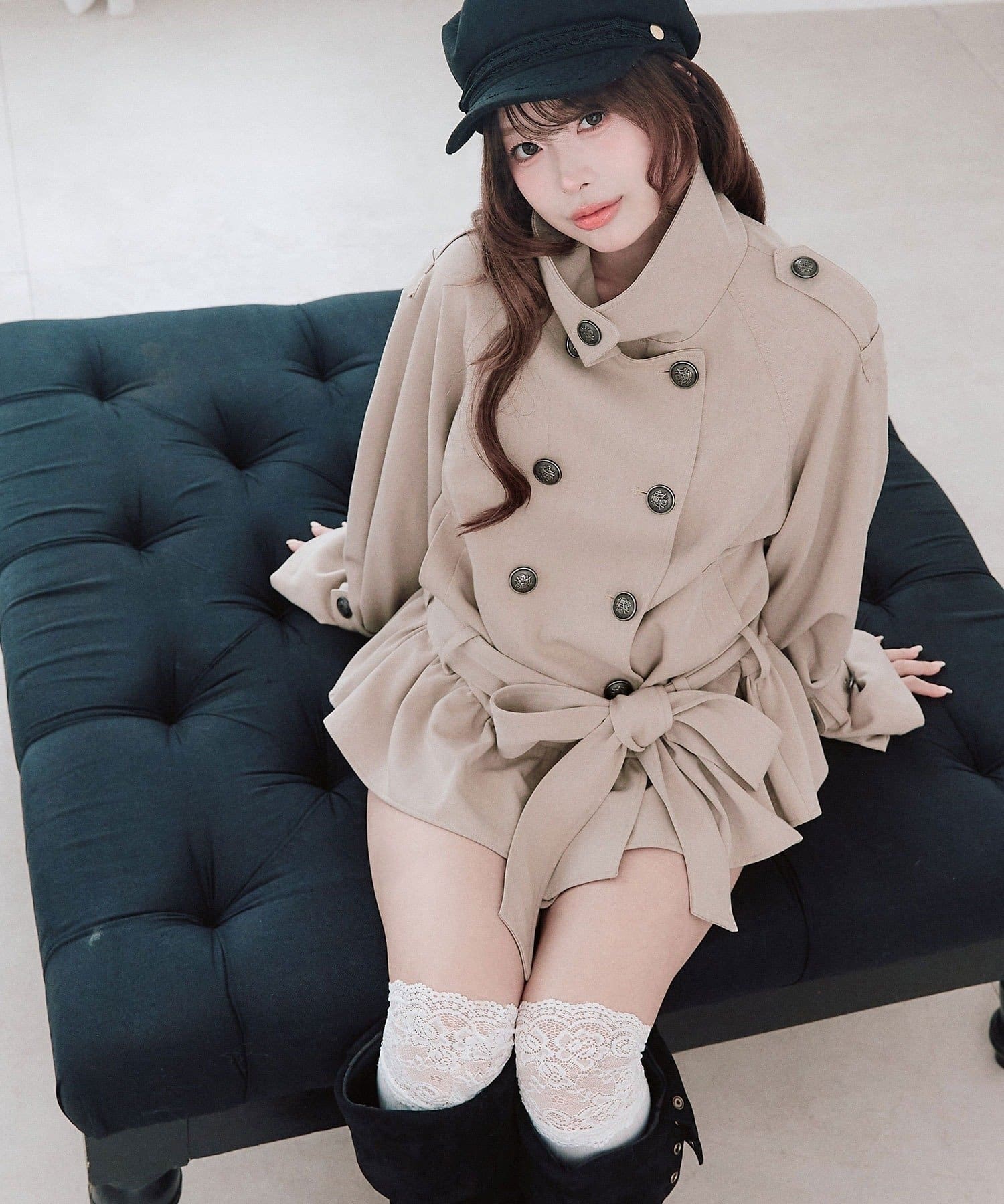 OLIVE des OLIVE(オリーブ デ オリーブ) 【Premium order】ペプラムトレンチコート