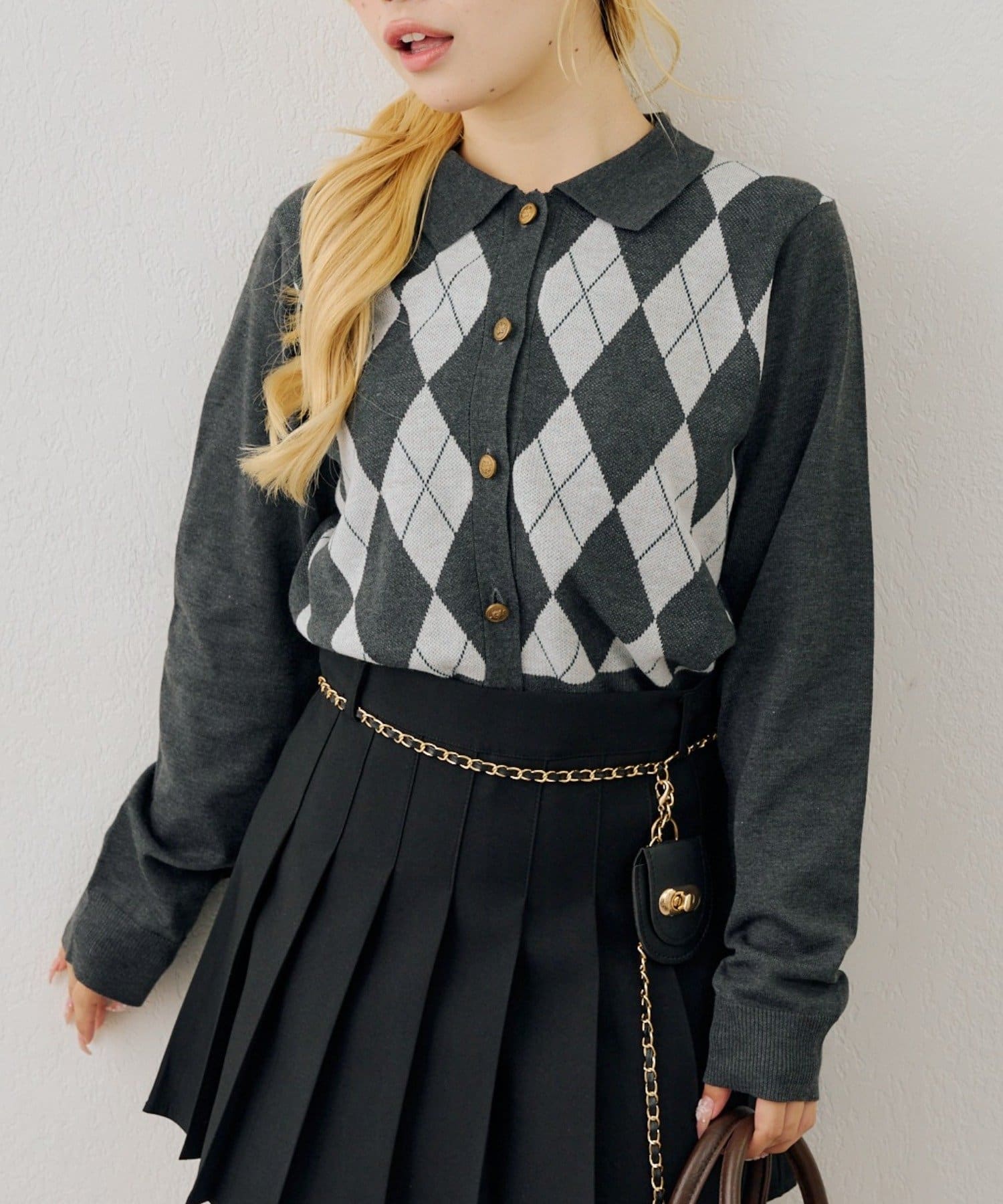 NICE CLAUP / OLIVE des OLIVE OUTLET(ナイスクラップ  / オリーブ デ オリーブ アウトレット) 【ANOTHER BRANCH】アーガイル襟ニット
