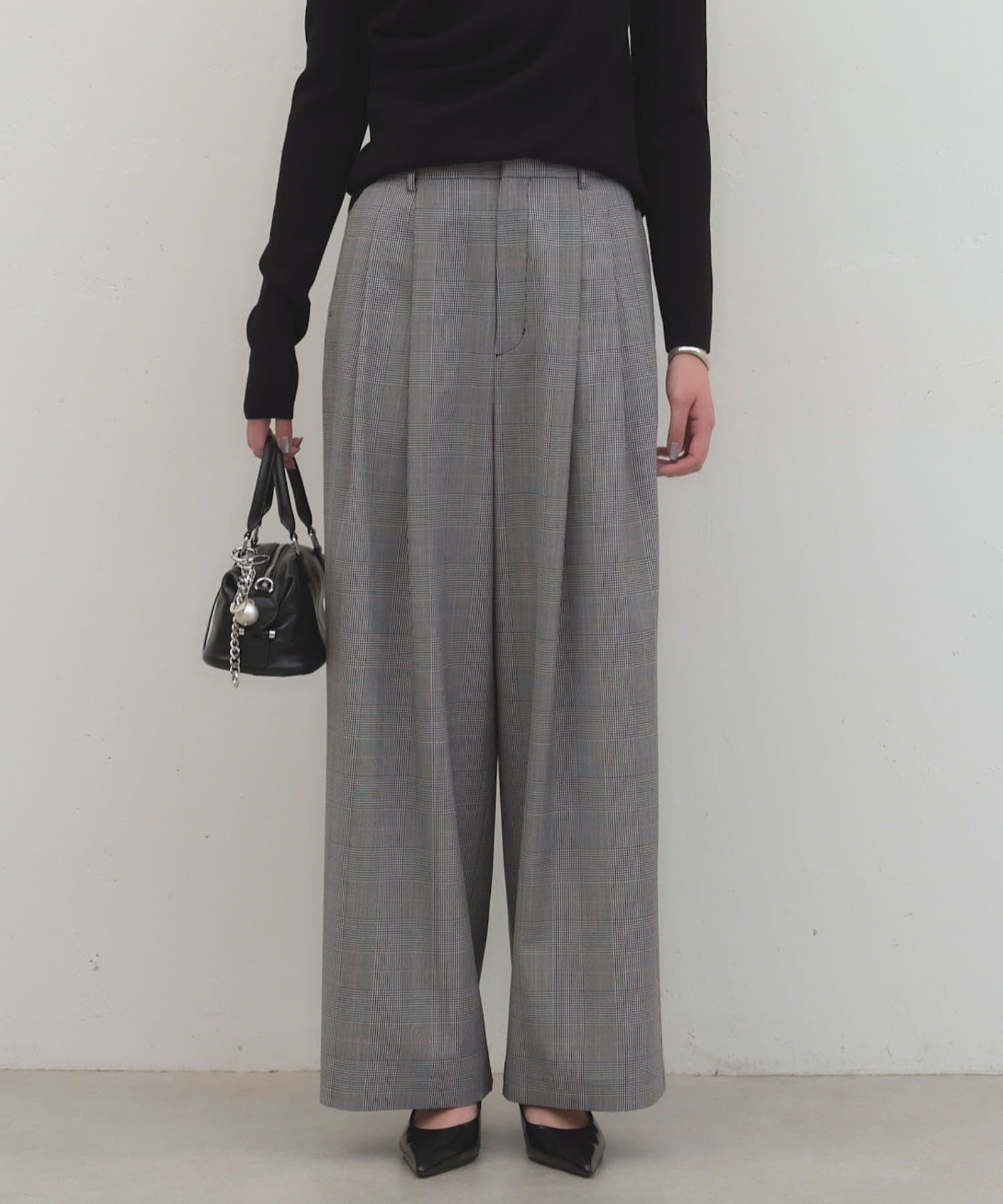 LOUNGEDRESS(ラウンジドレス) 《履くだけで美シルエット》タックワイドパンツ