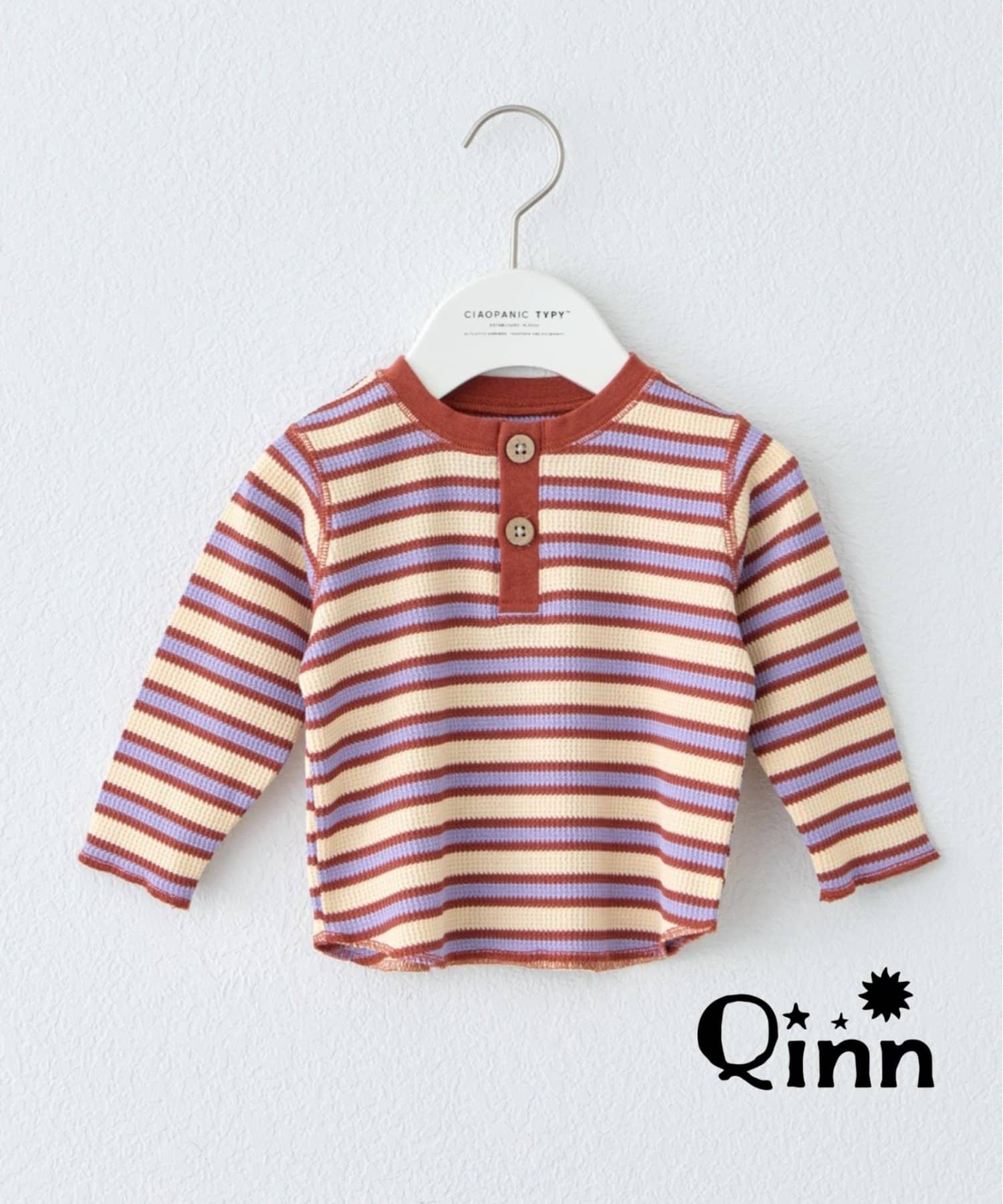 CIAOPANIC TYPY(チャオパニックティピー) 【KIDS】Qinnワッフルボーダートップス