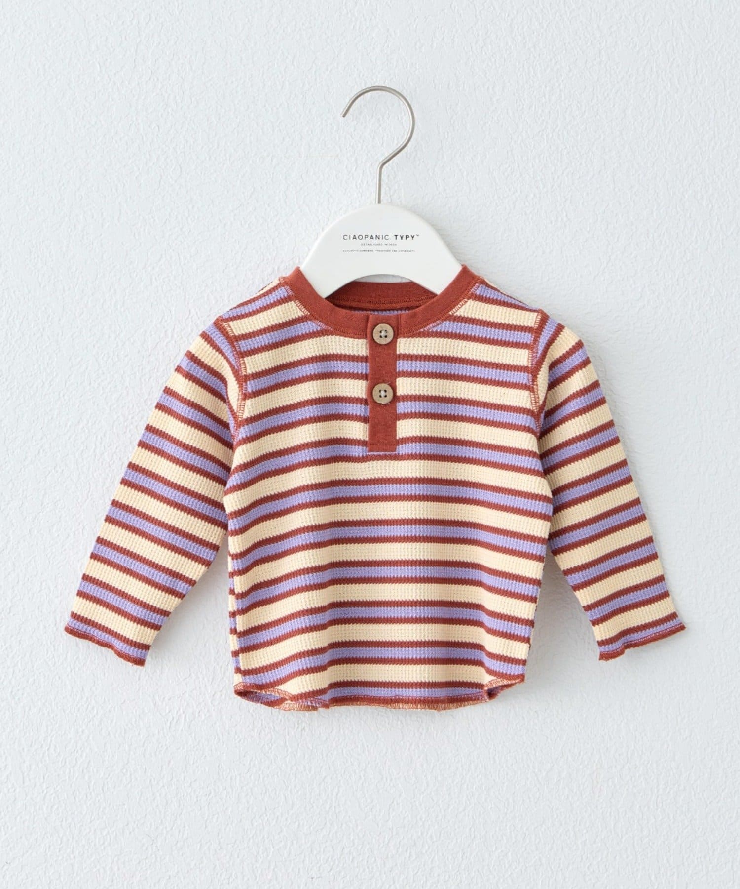 CIAOPANIC TYPY(チャオパニックティピー) 【KIDS】Qinnワッフルボーダートップス
