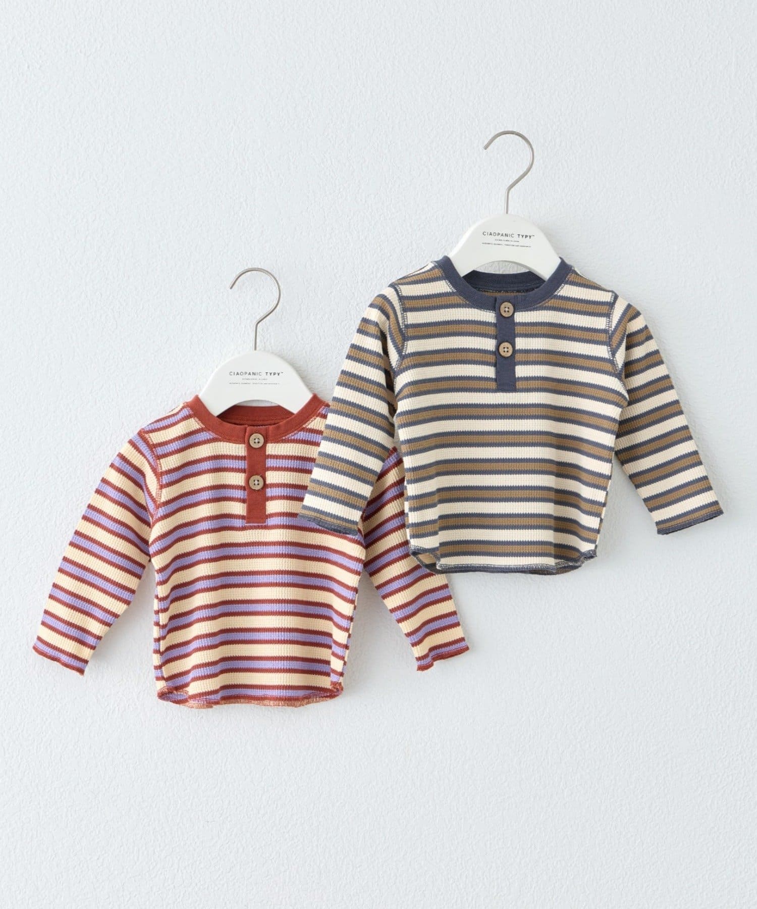 CIAOPANIC TYPY(チャオパニックティピー) 【KIDS】Qinnワッフルボーダートップス