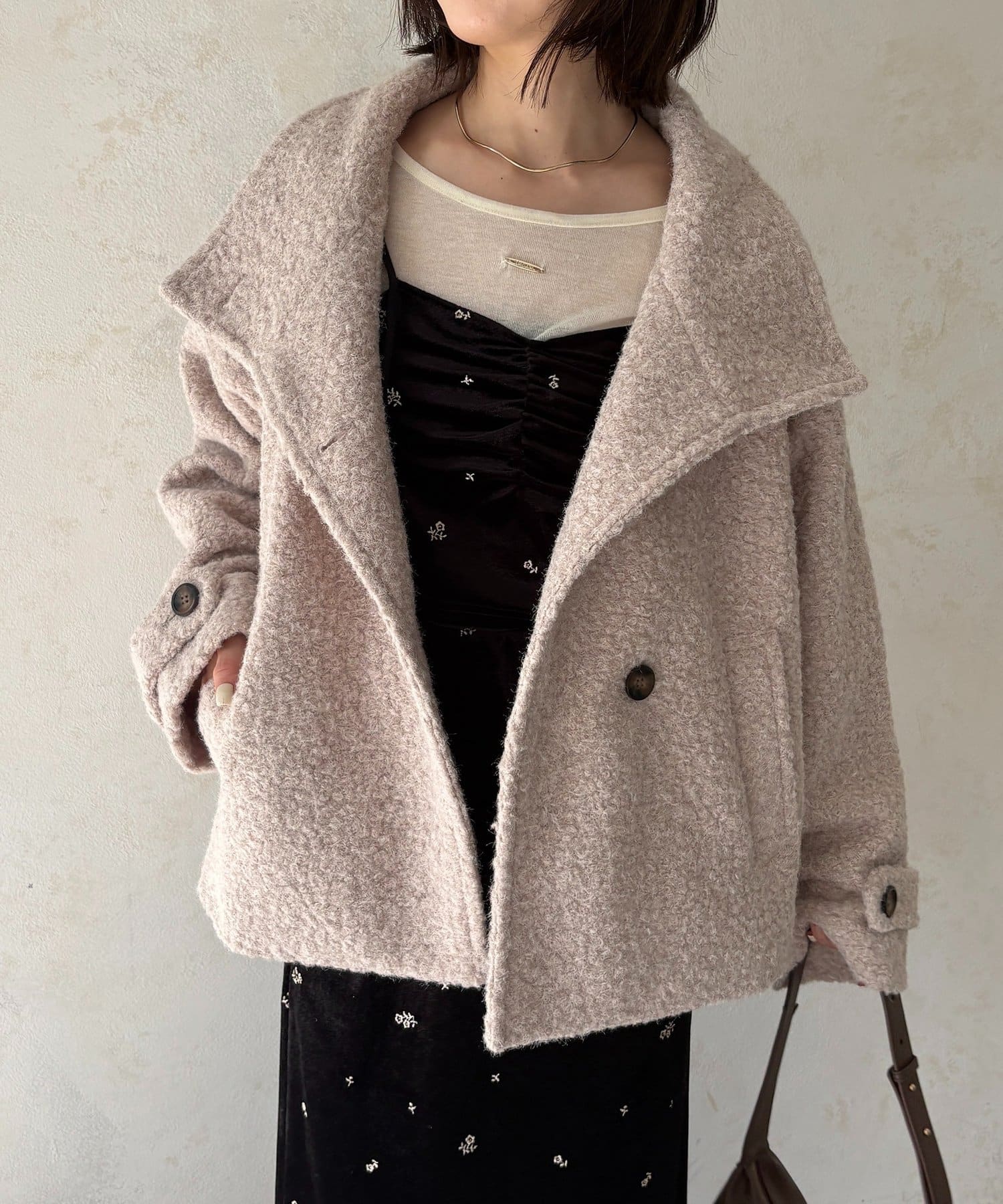 Thevon.(ゼヴォン) リングボアスタンドネックコート