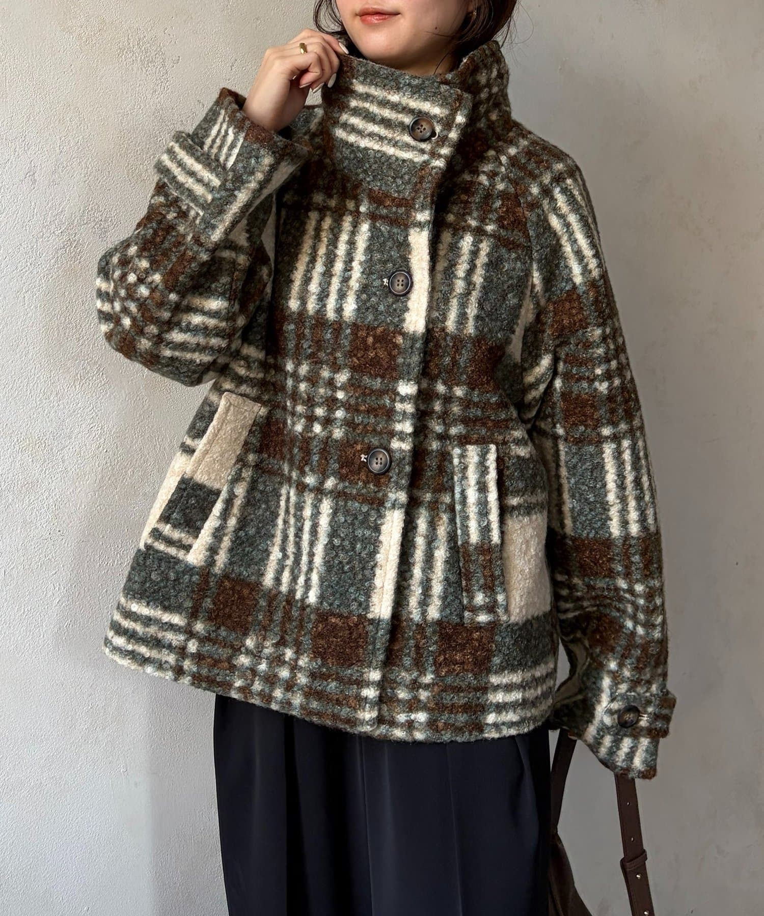 Thevon.(ゼヴォン) リングボアスタンドネックコート