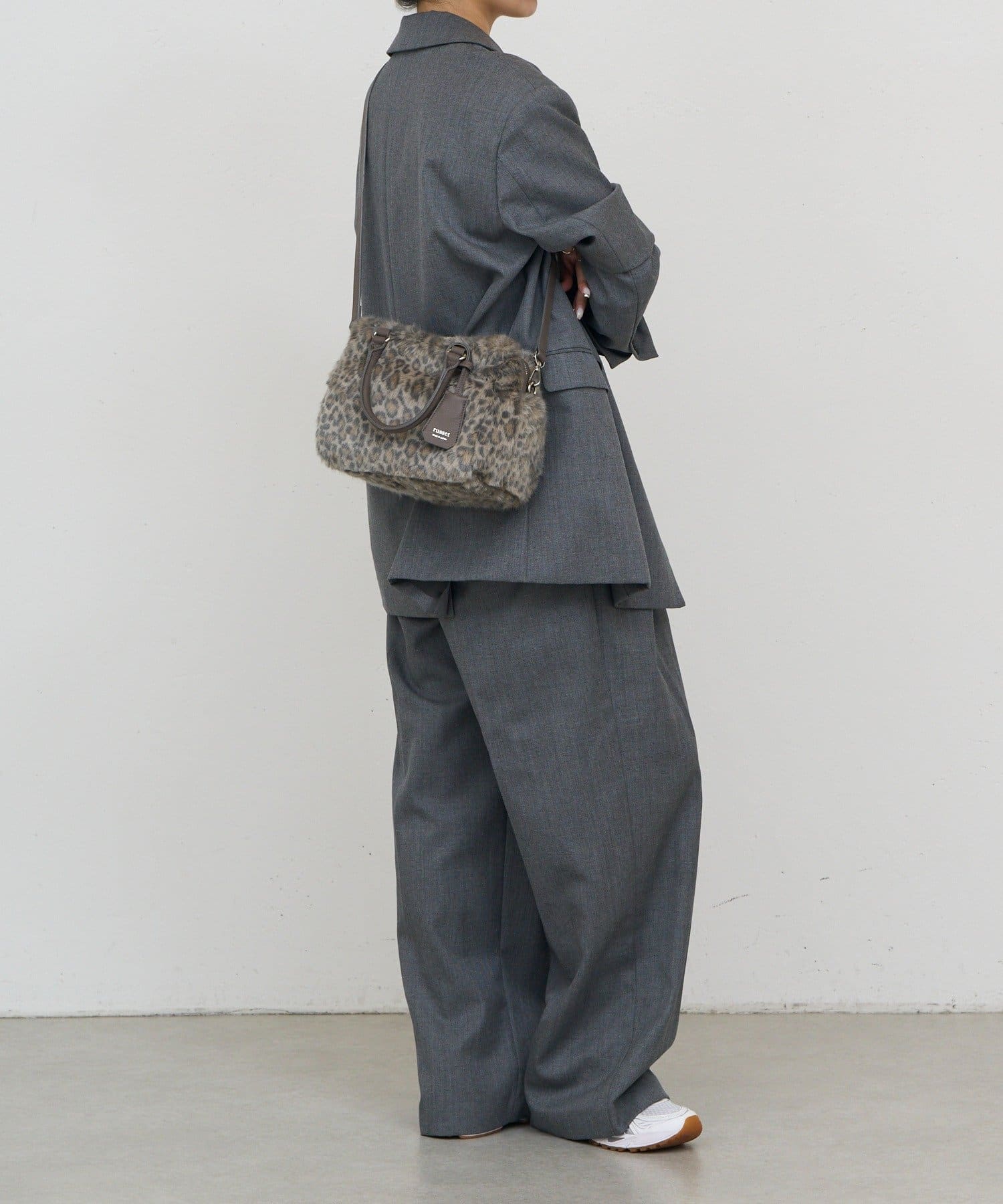 russet(ラシット) 《PAL CLOSET限定》レオパード柄エコファー2WAYミニボストンバッグ