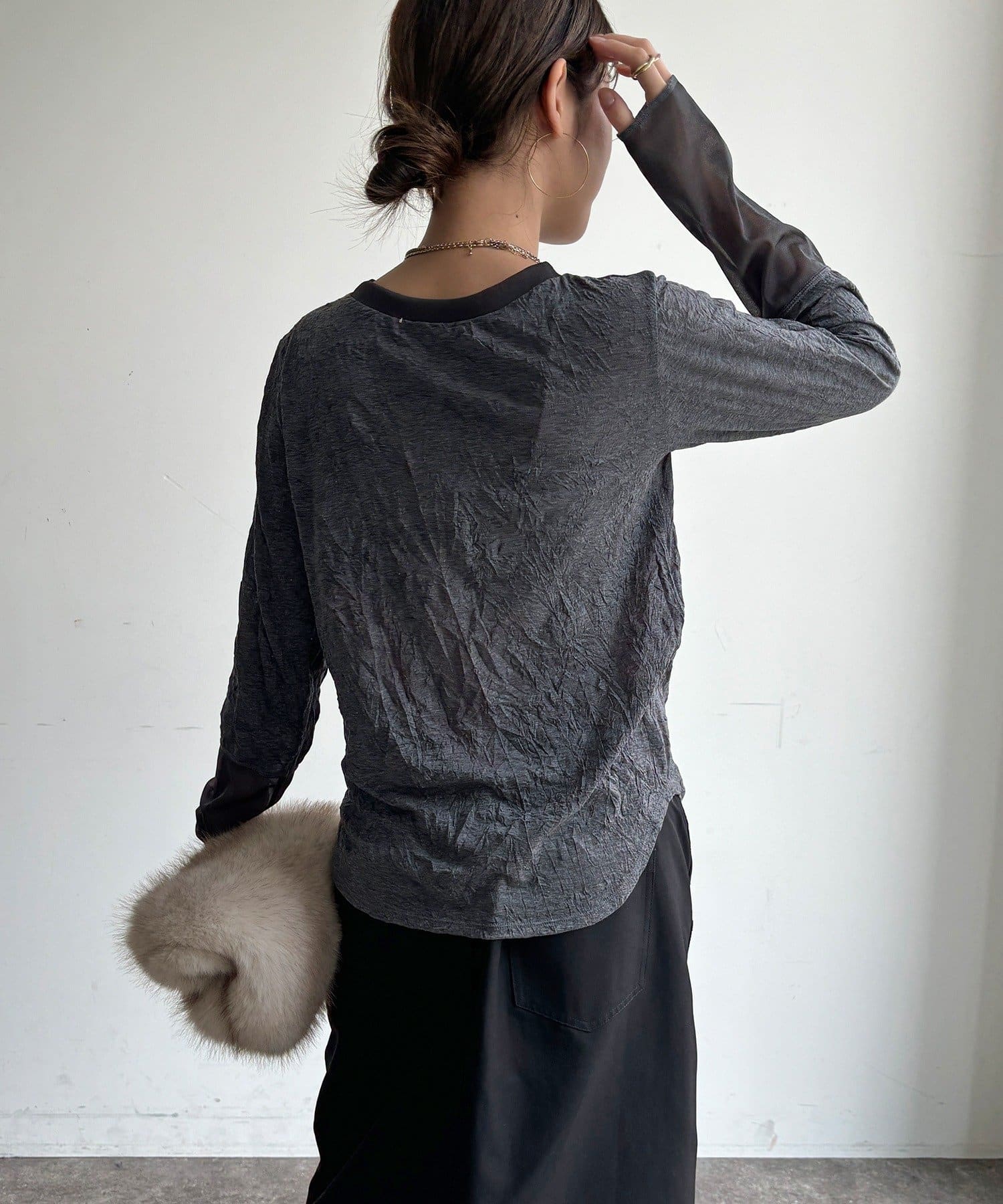 DOUDOU(ドゥドゥ) ワッシャー天竺ロゴTEE