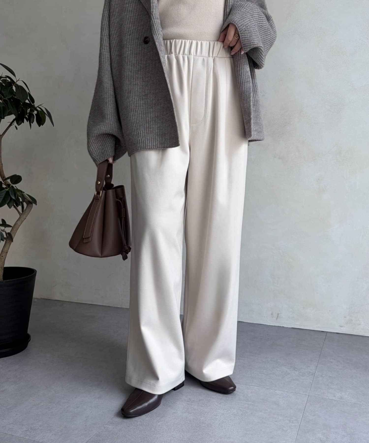 Jena　espace merveilleux(ジェナ　エスパスメルヴェイユ) ウールライクタックパンツ