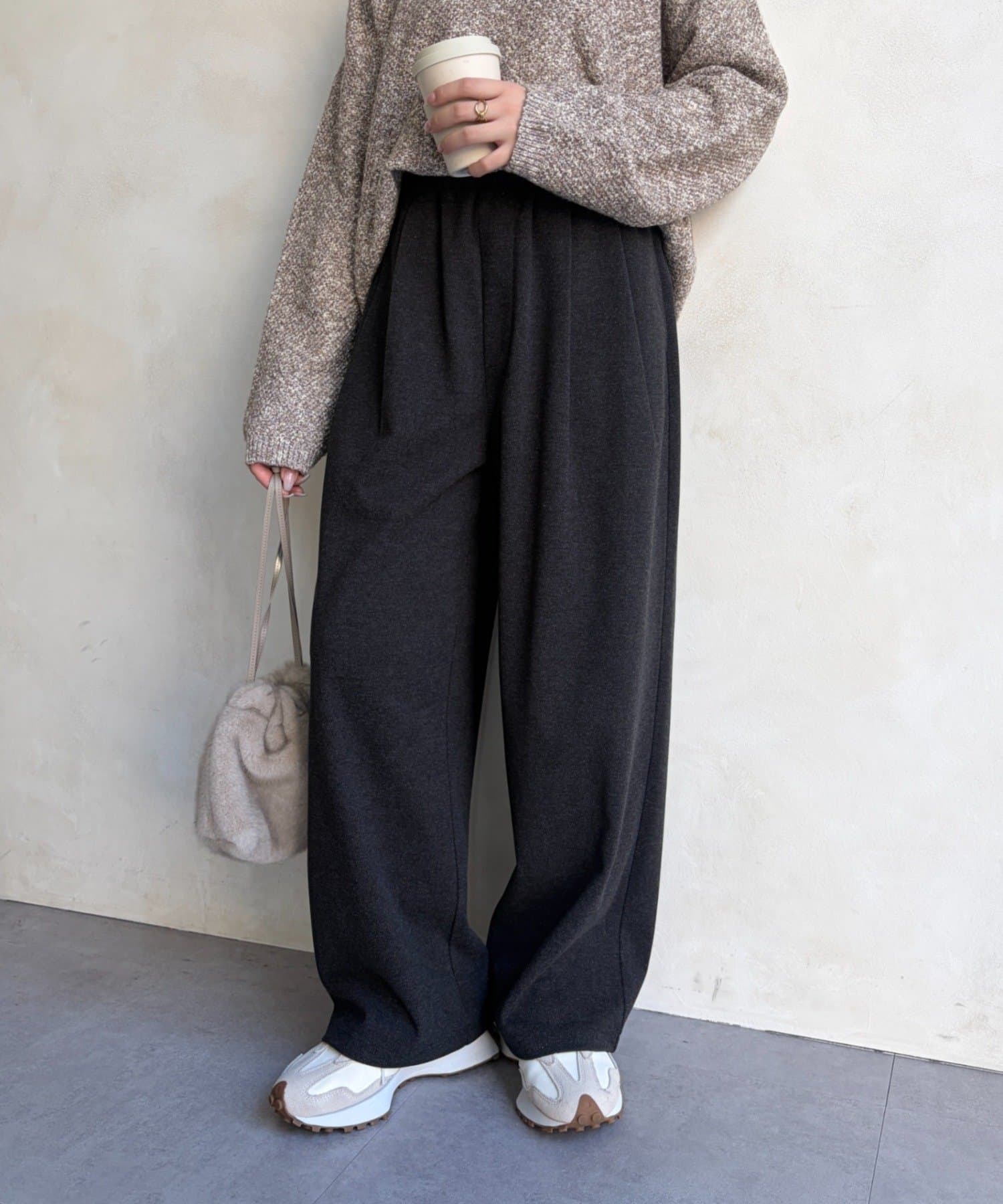 Jena　espace merveilleux(ジェナ　エスパスメルヴェイユ) ウールライクタックパンツ
