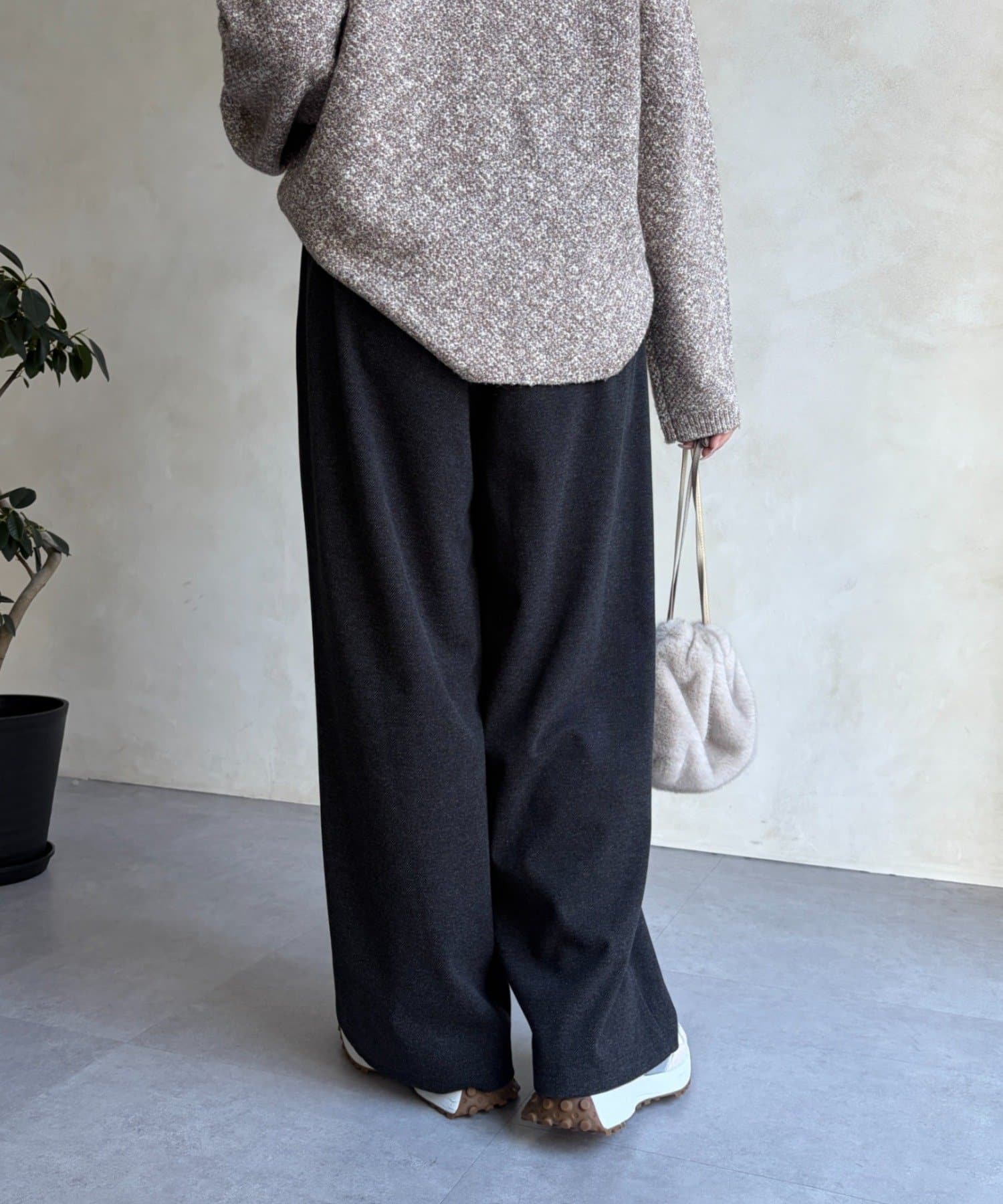 Jena　espace merveilleux(ジェナ　エスパスメルヴェイユ) ウールライクタックパンツ