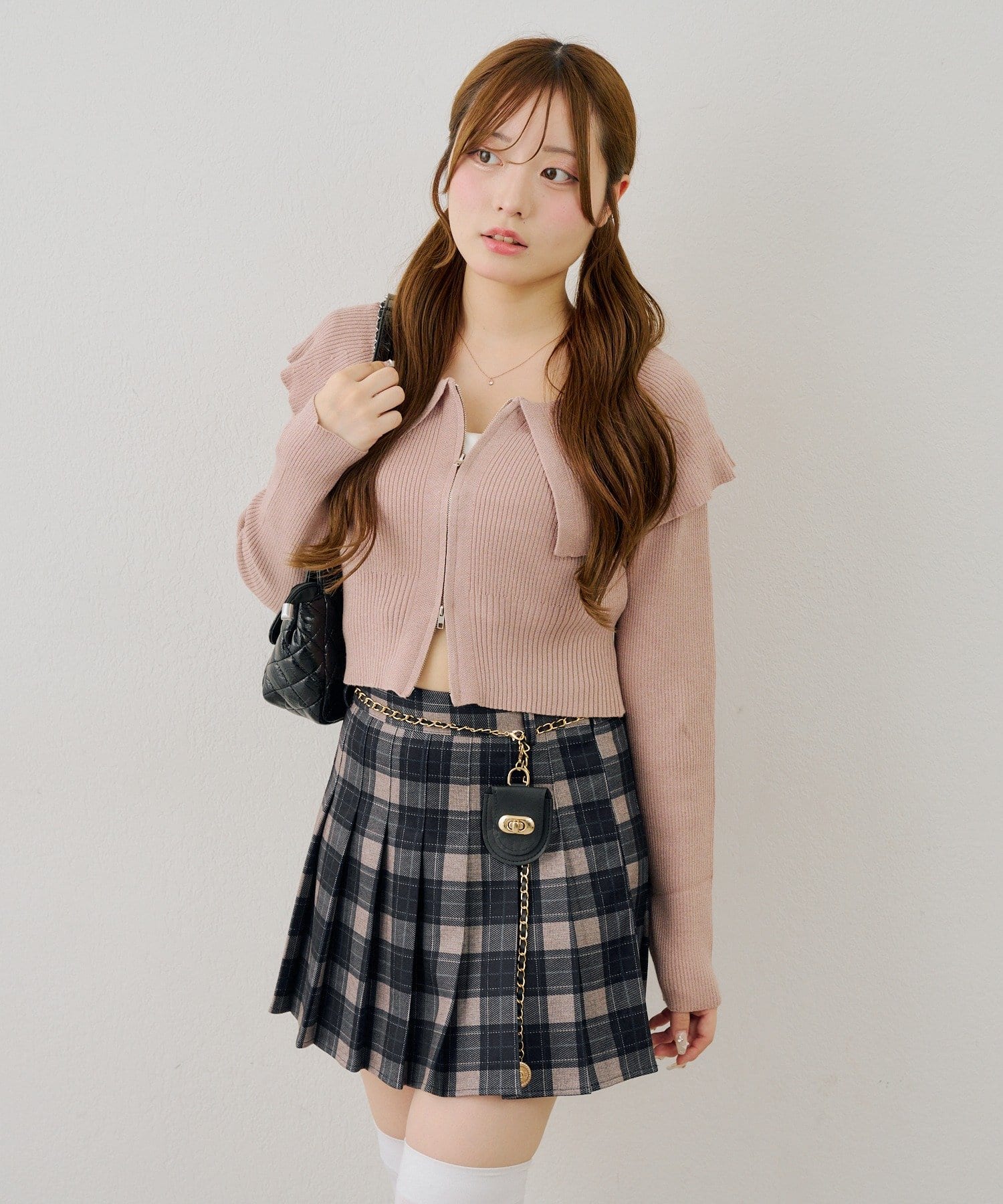 NICE CLAUP / OLIVE des OLIVE OUTLET(ナイスクラップ  / オリーブ デ オリーブ アウトレット) 【continuer】チャーム付プリーツミニスカート