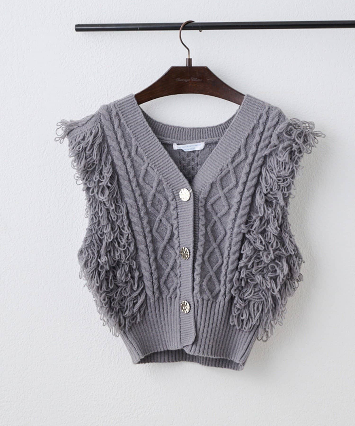 NICE CLAUP / OLIVE des OLIVE OUTLET(ナイスクラップ  / オリーブ デ オリーブ アウトレット) 【ANOTHER BRANCH】フリンジニットベストカーデ