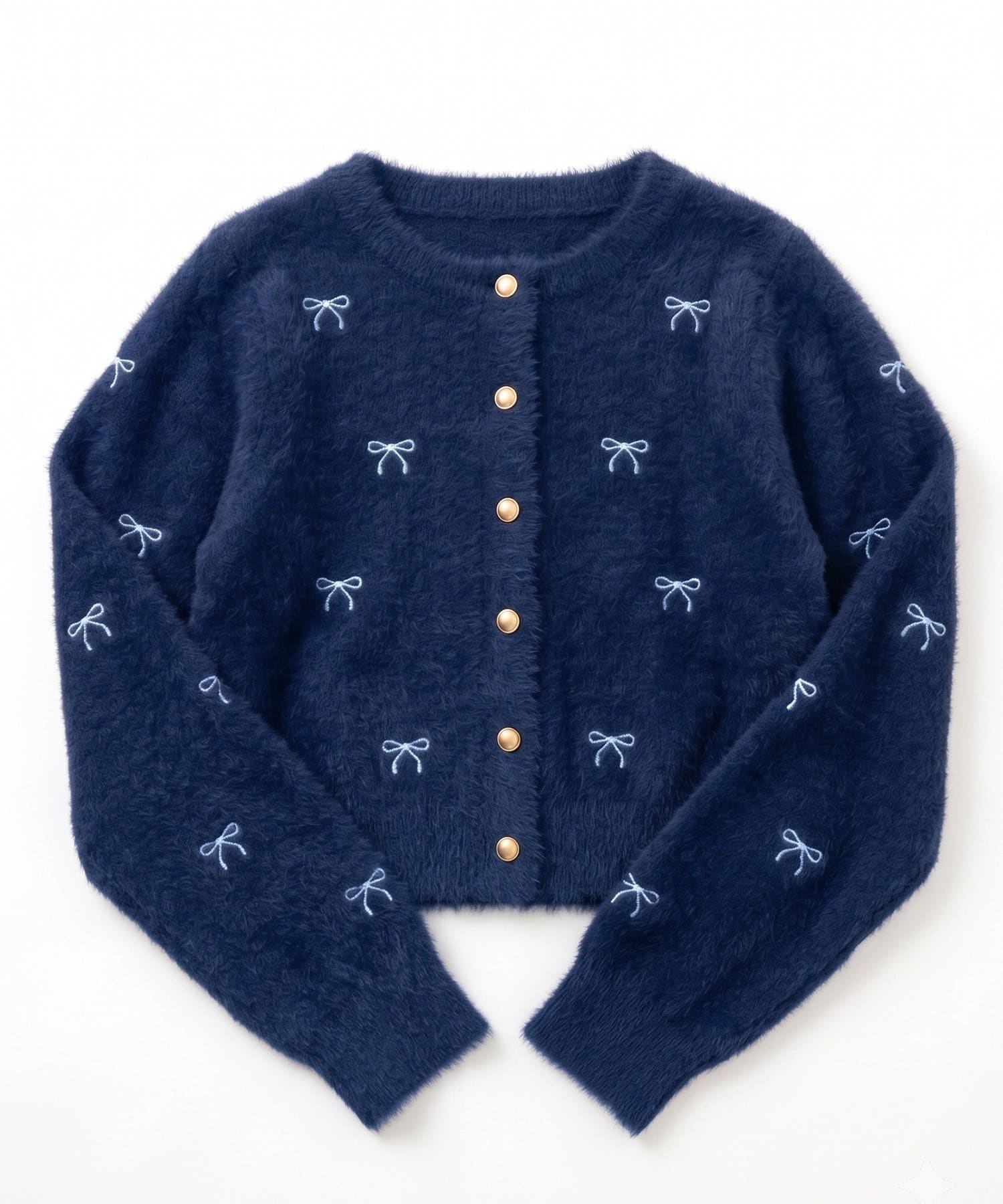 NICE CLAUP / OLIVE des OLIVE OUTLET(ナイスクラップ  / オリーブ デ オリーブ アウトレット) 【ANOTHER BRANCH】フェザーリボン刺繍カーディガン