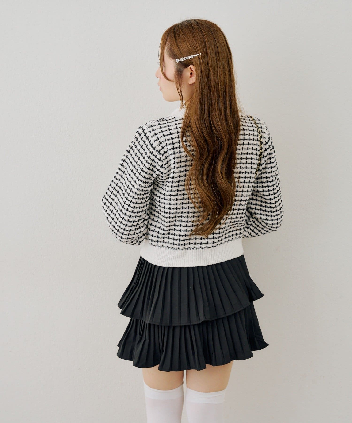 NICE CLAUP / OLIVE des OLIVE OUTLET(ナイスクラップ  / オリーブ デ オリーブ アウトレット) 【ANOTHER BRANCH】モールフェザーツイードカーディガン