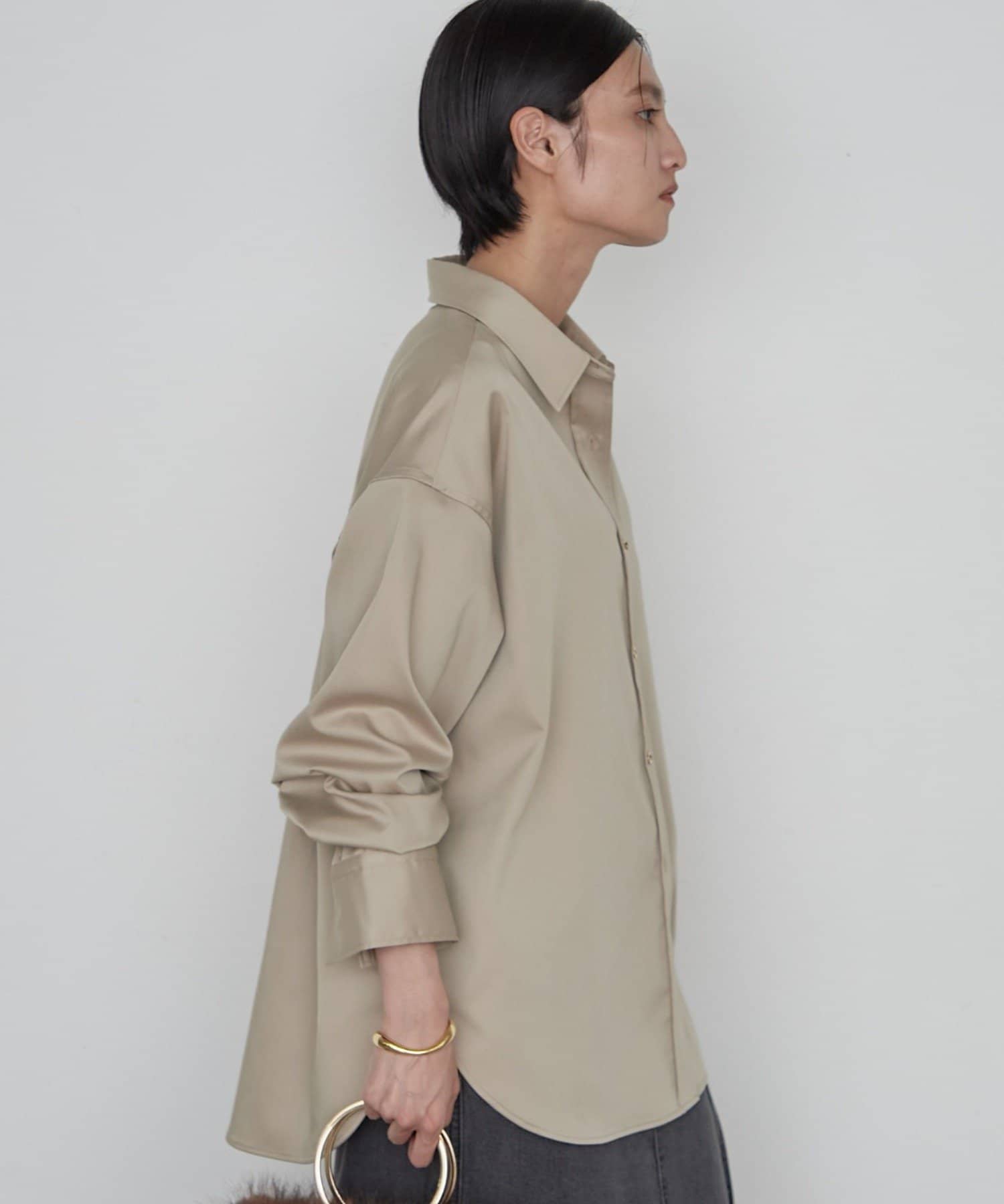 LOUNGEDRESS(ラウンジドレス) 《名品シャツをブラッシュアップ》BASICサテンシャツ