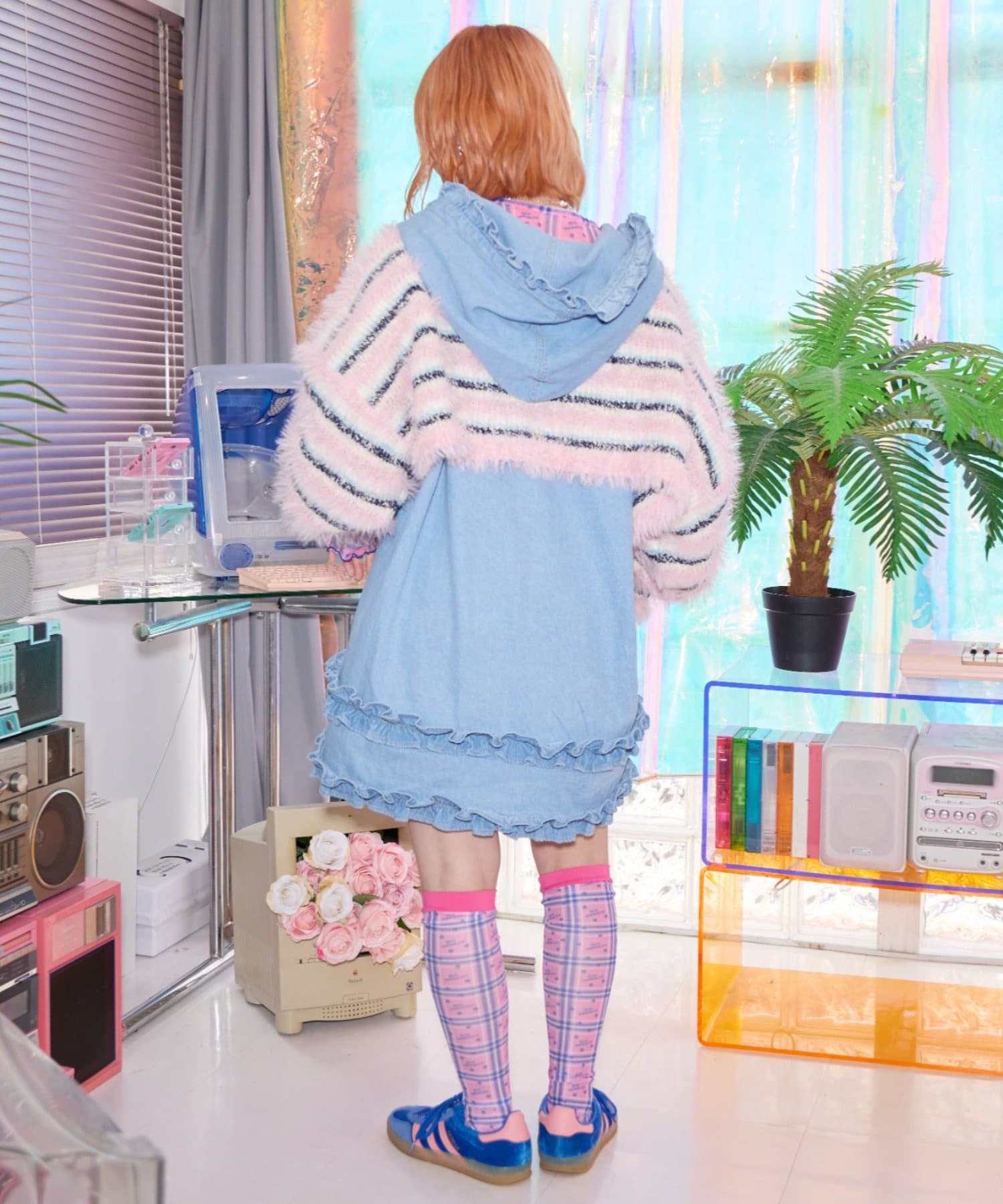 CIAOPANIC TYPY(チャオパニックティピー) 【HELLO.SANFRANCISCO】チェックスタープリントロゴシアーソックス