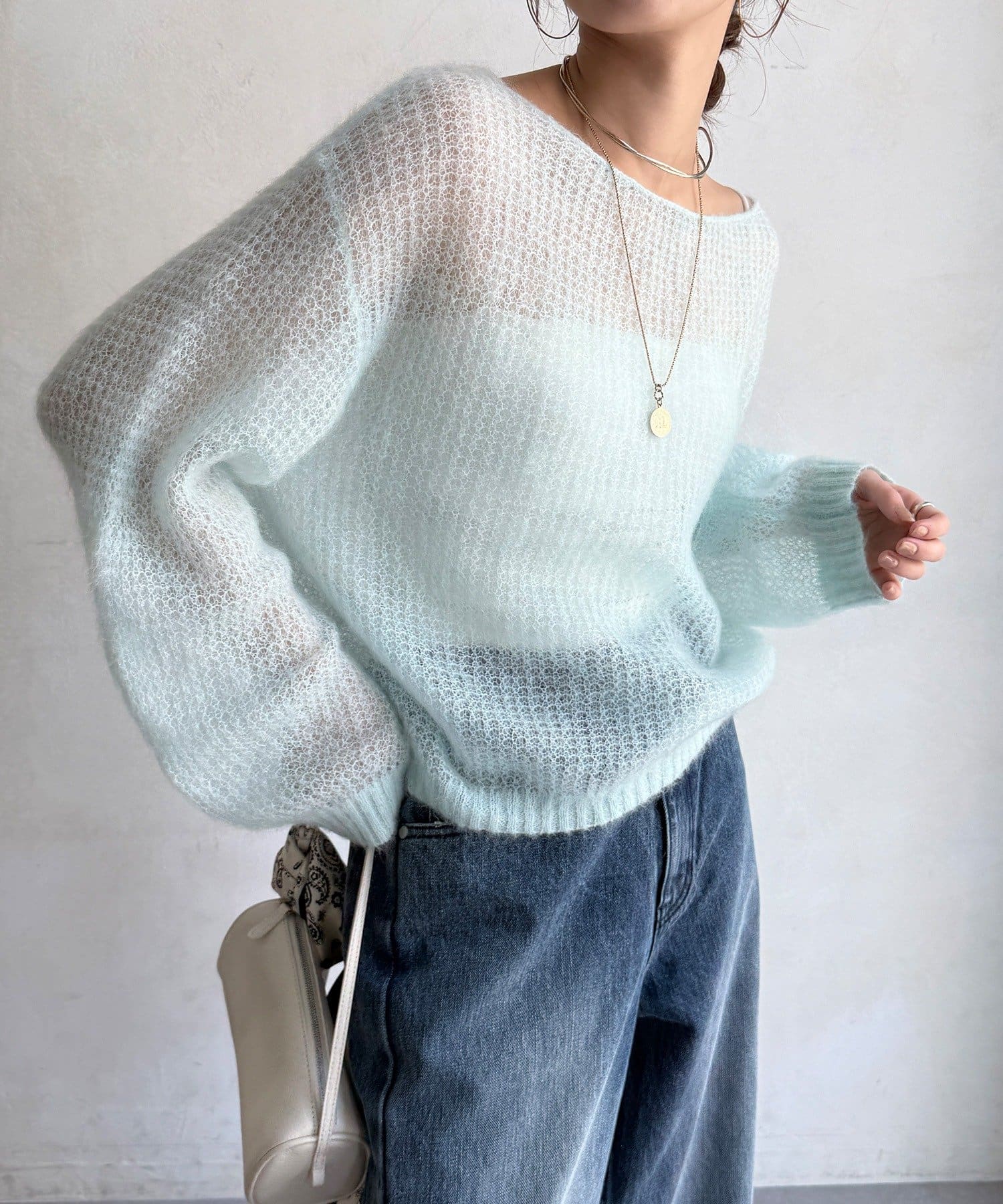 DOUDOU(ドゥドゥ) 起毛モヘヤワッフルプルオーバー