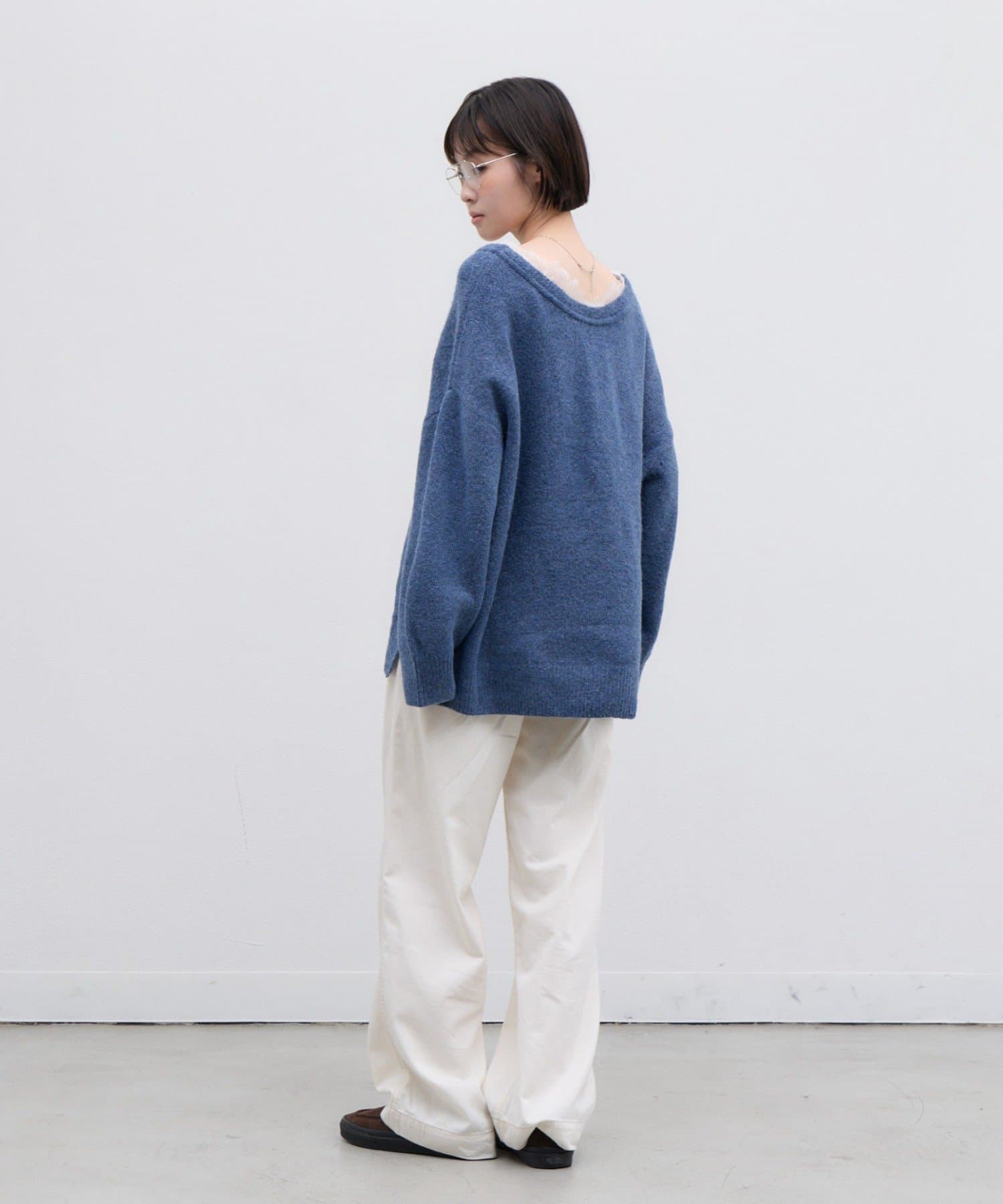 CIAOPANIC TYPY(チャオパニックティピー) 【一枚着るだけで大人な抜け感】/体系カバー/深Vレースドッキングオーバーニット