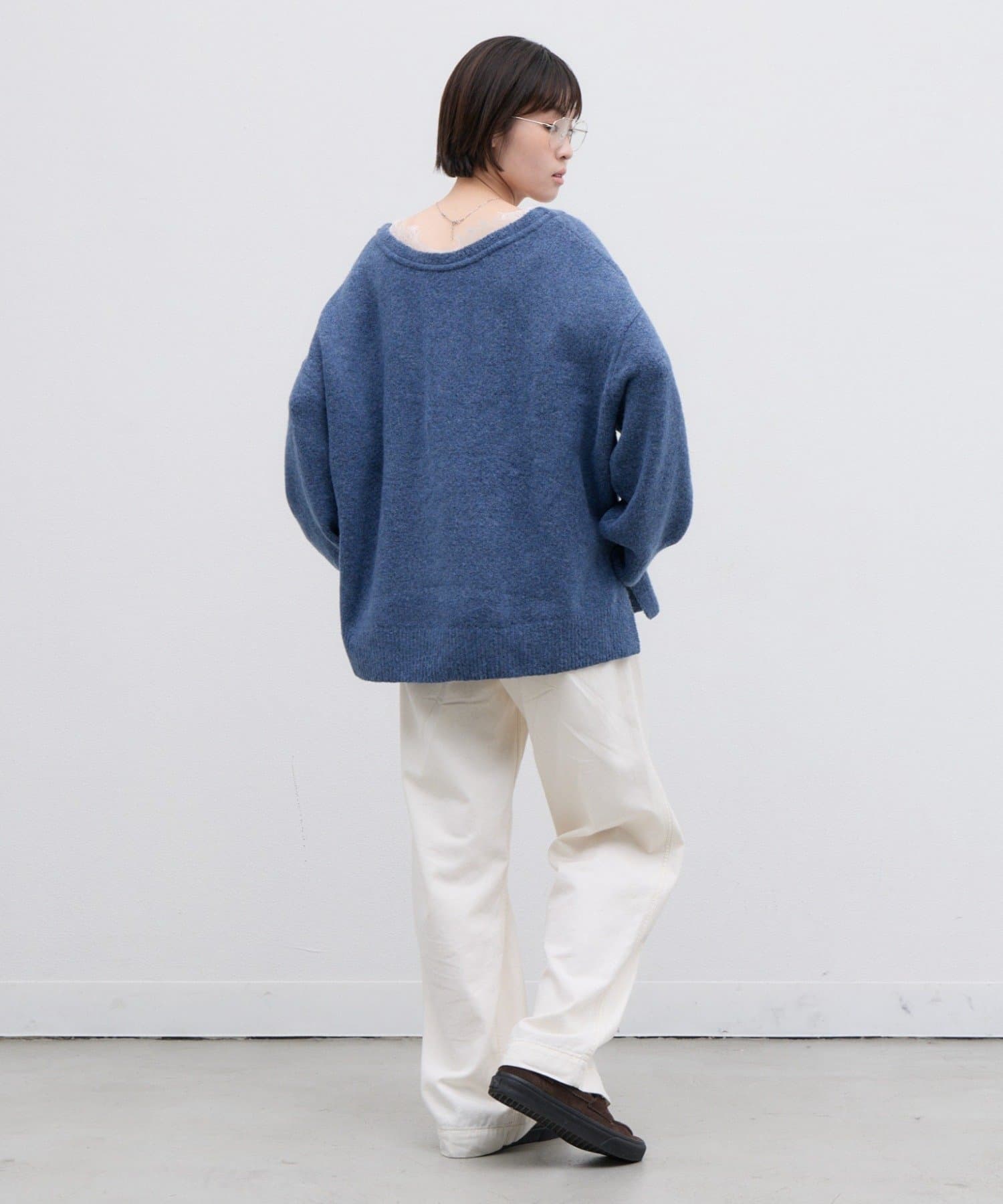 CIAOPANIC TYPY(チャオパニックティピー) 【一枚着るだけで大人な抜け感】/体系カバー/深Vレースドッキングオーバーニット