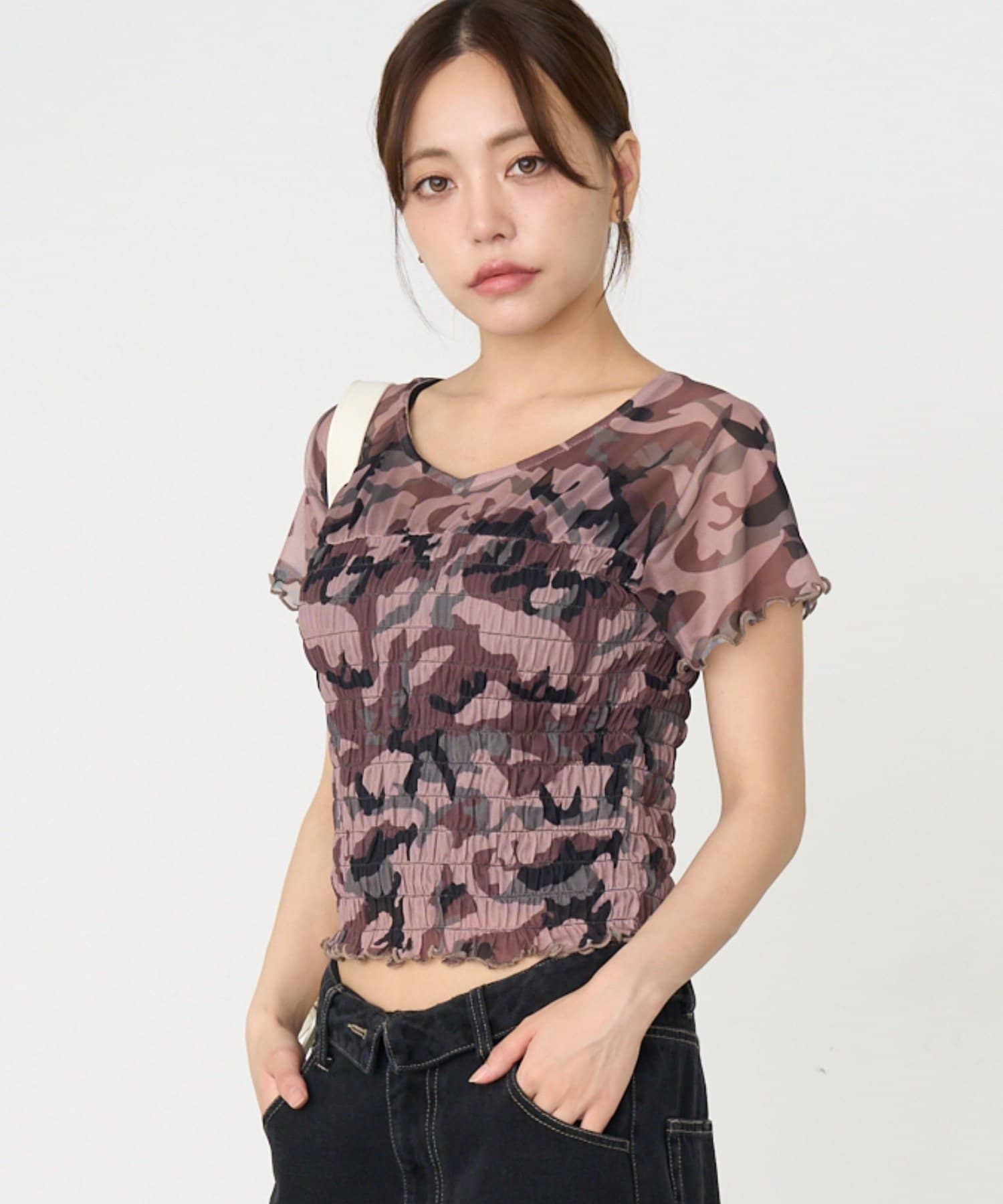 OUTLET(アウトレット) 【RAY CASSIN】シャーリングTシャツ