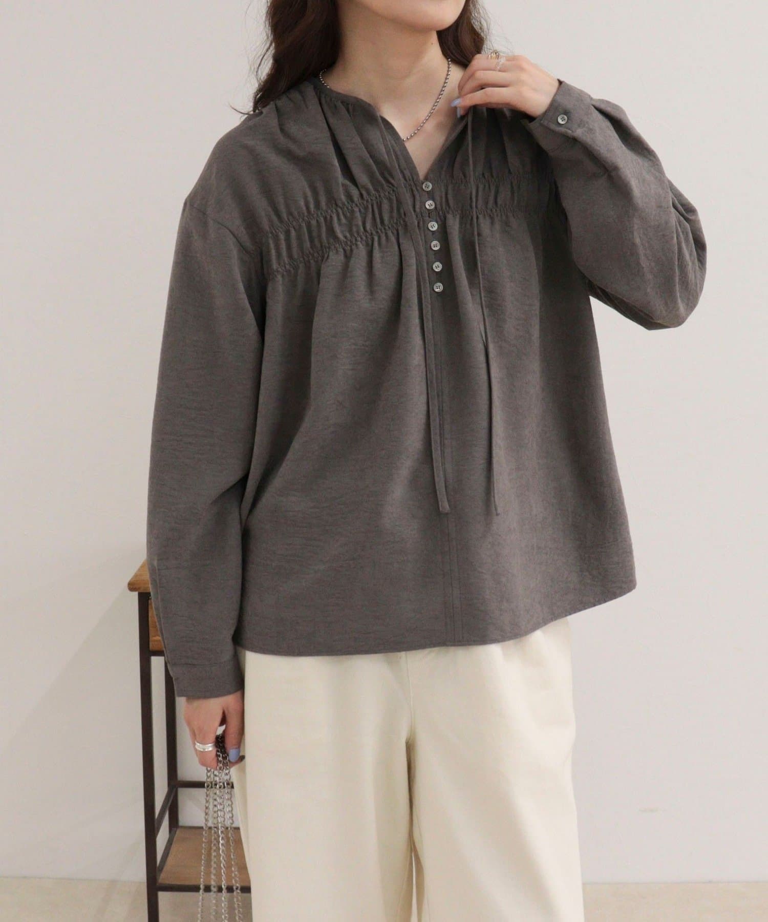 FREDY & GLOSTER(フレディ アンド グロスター) 起毛シャーリングブラウス