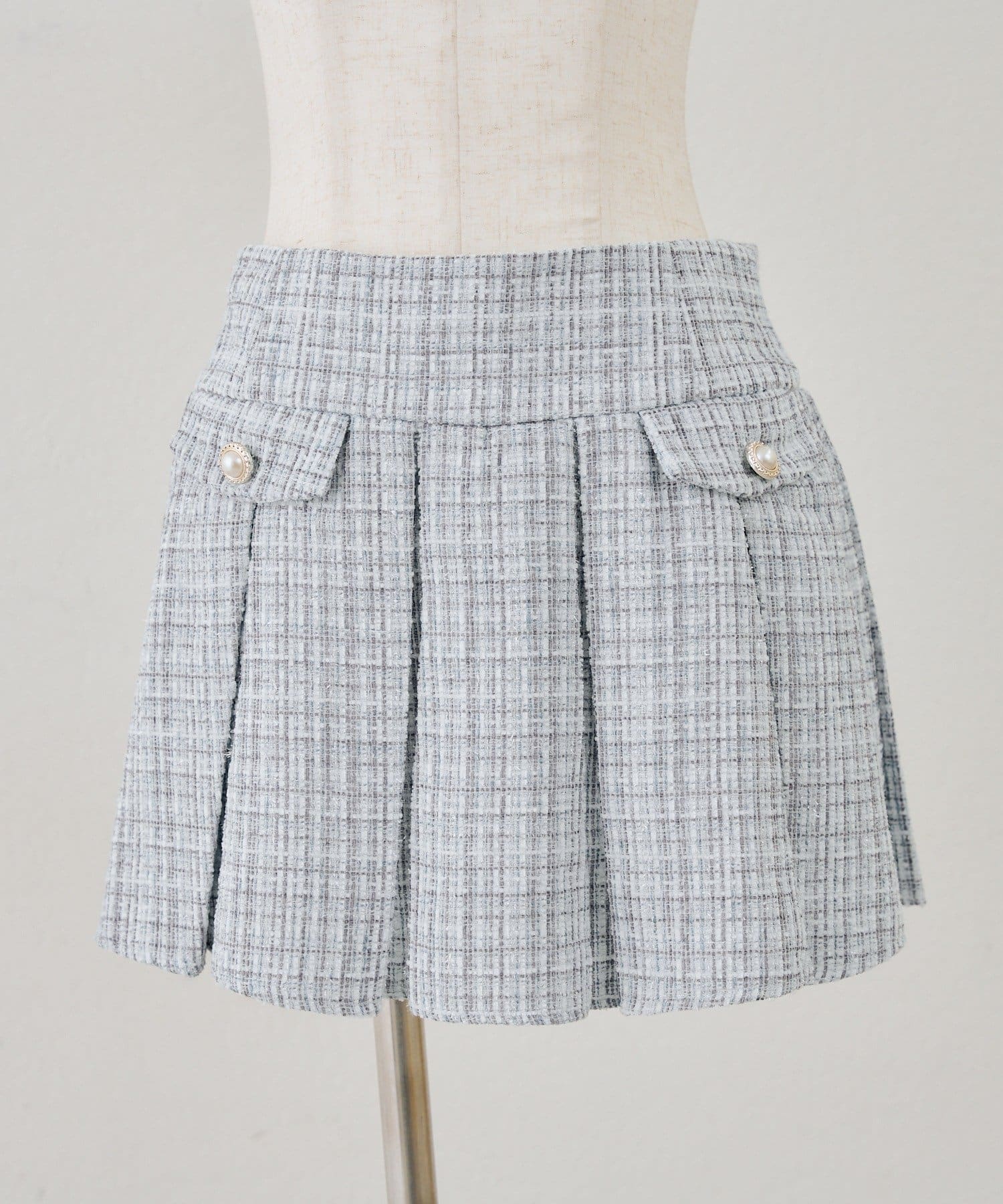 NICE CLAUP / OLIVE des OLIVE OUTLET(ナイスクラップ  / オリーブ デ オリーブ アウトレット) 【ANOTHER BRANCH】ラメツイードプリーツスカパン