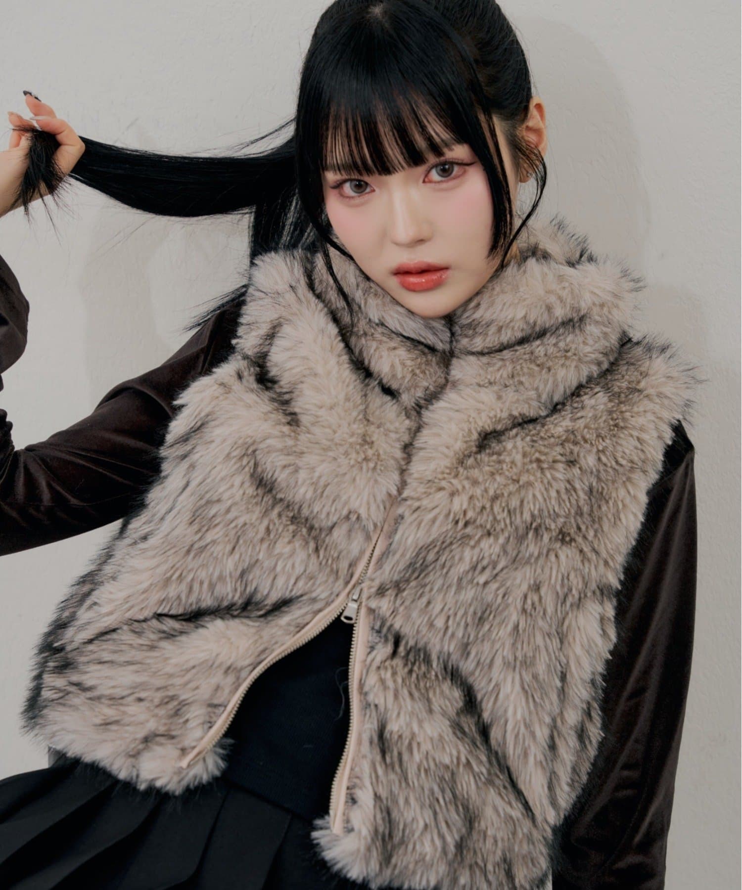 NICE CLAUP / OLIVE des OLIVE OUTLET(ナイスクラップ  / オリーブ デ オリーブ アウトレット) 【RMAF】ミックスファーベスト