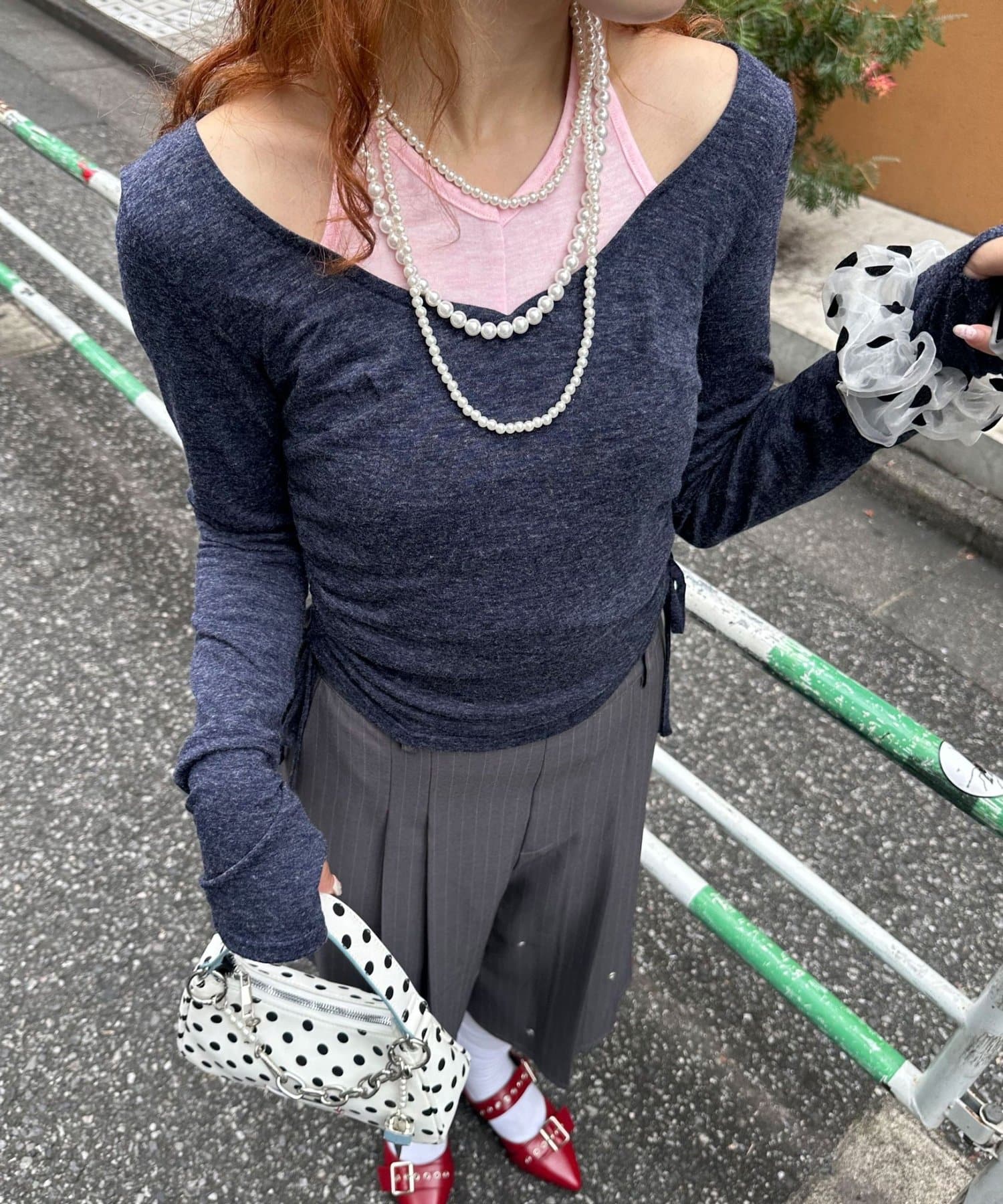 CIAOPANIC(チャオパニック) フェイクレイヤードホルターデザイントップス