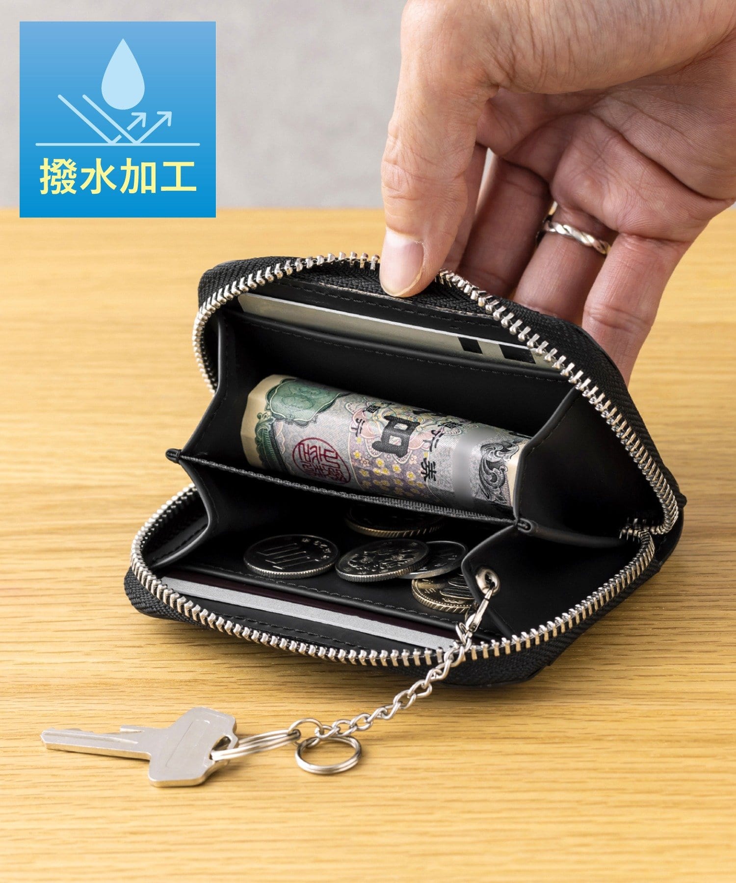 3COINS(スリーコインズ) 《撥水加工》ウォレット