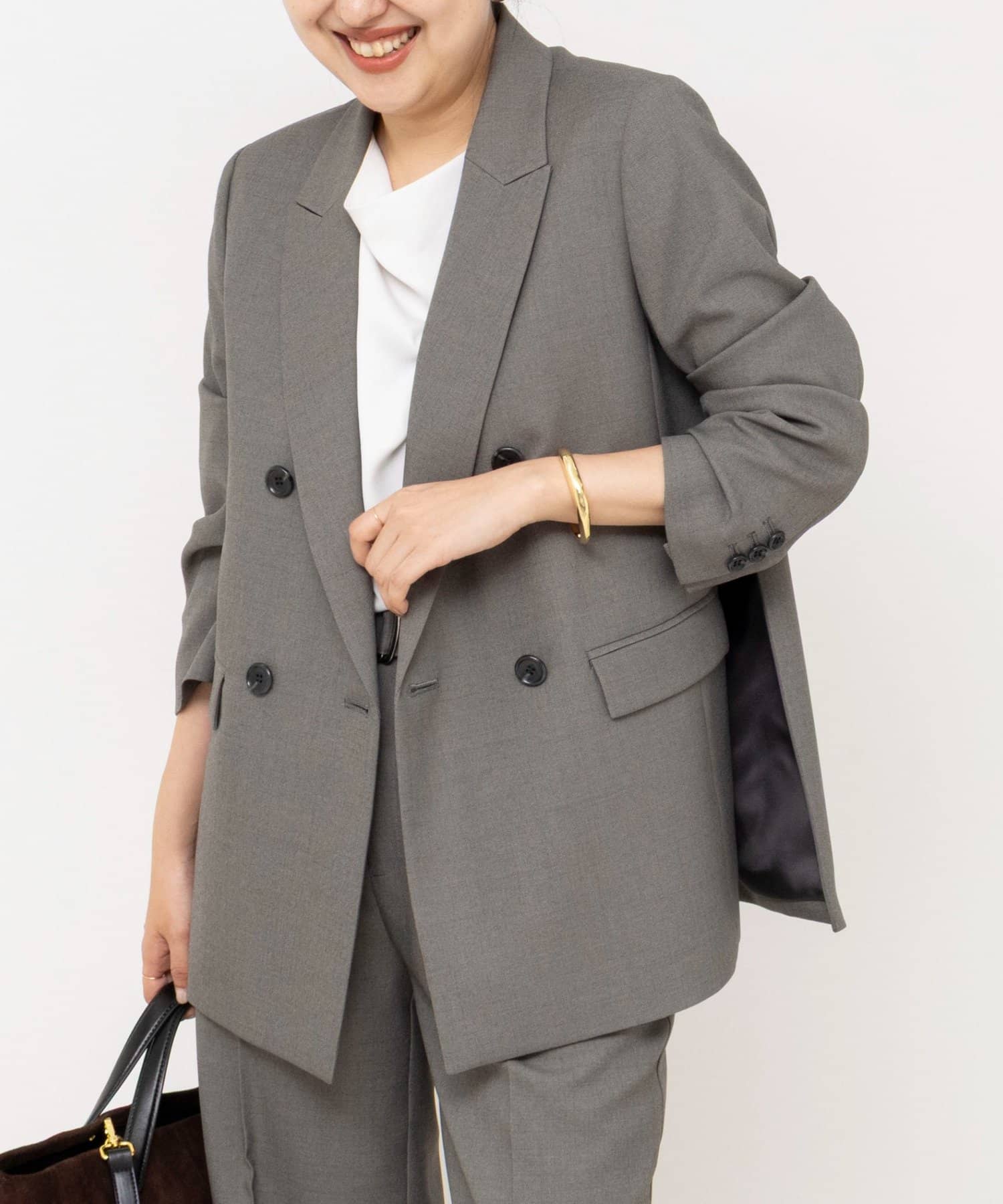 NOLLEY'S(ノーリーズ) 《セットアップ対応》ウォッシャブルドライシャークサイドスリットジャケット