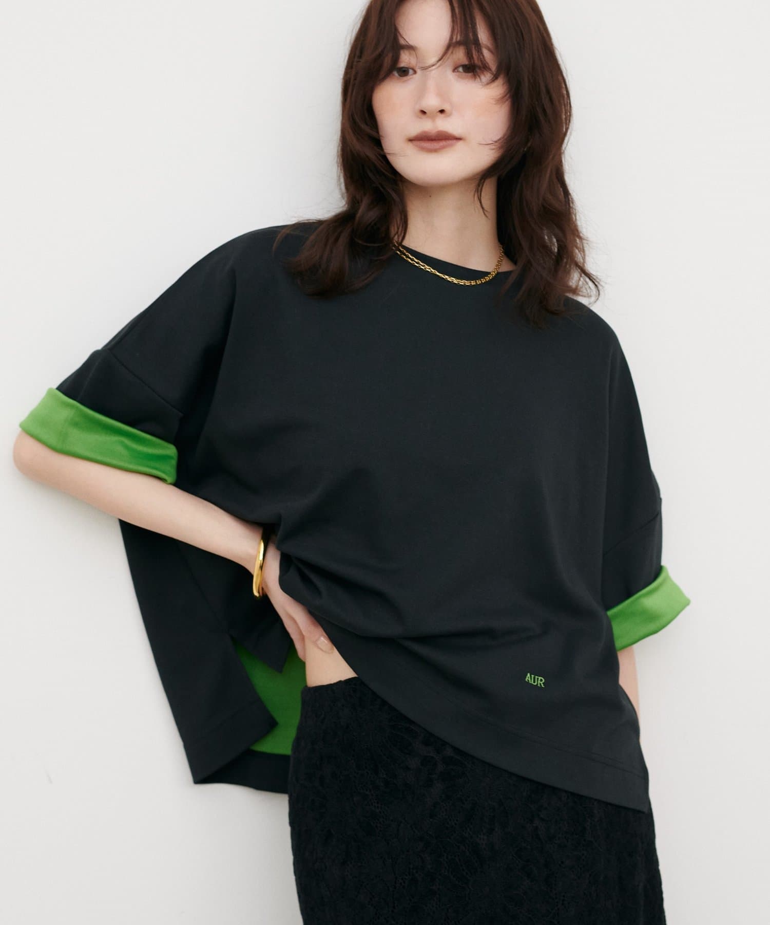 LARUTA(ラルータ) リバークロス配色Tシャツ