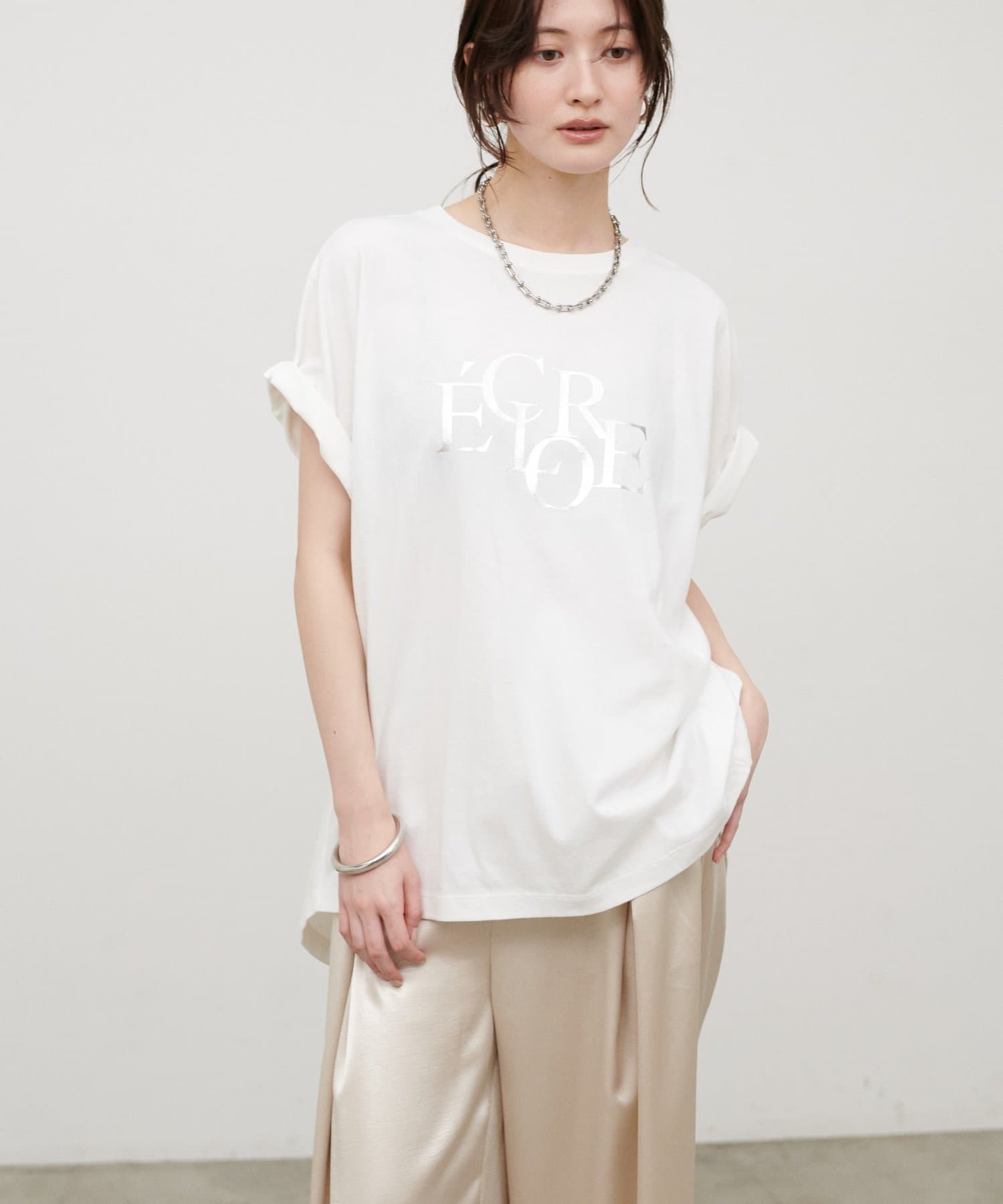 LARUTA(ラルータ) [ 汗染み防止] バックスリットecloreTシャツ