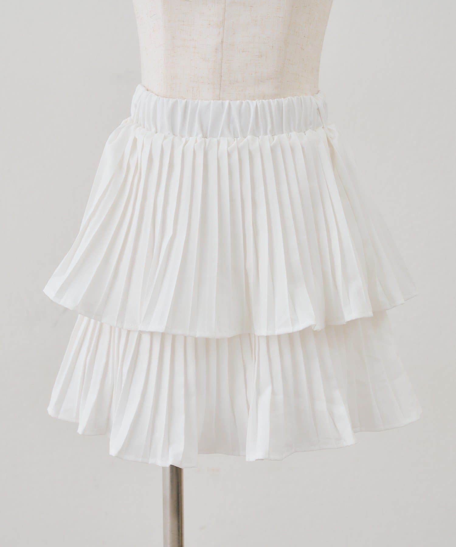 NICE CLAUP / OLIVE des OLIVE OUTLET(ナイスクラップ  / オリーブ デ オリーブ アウトレット) 【continuer】２段プリーツミニスカート