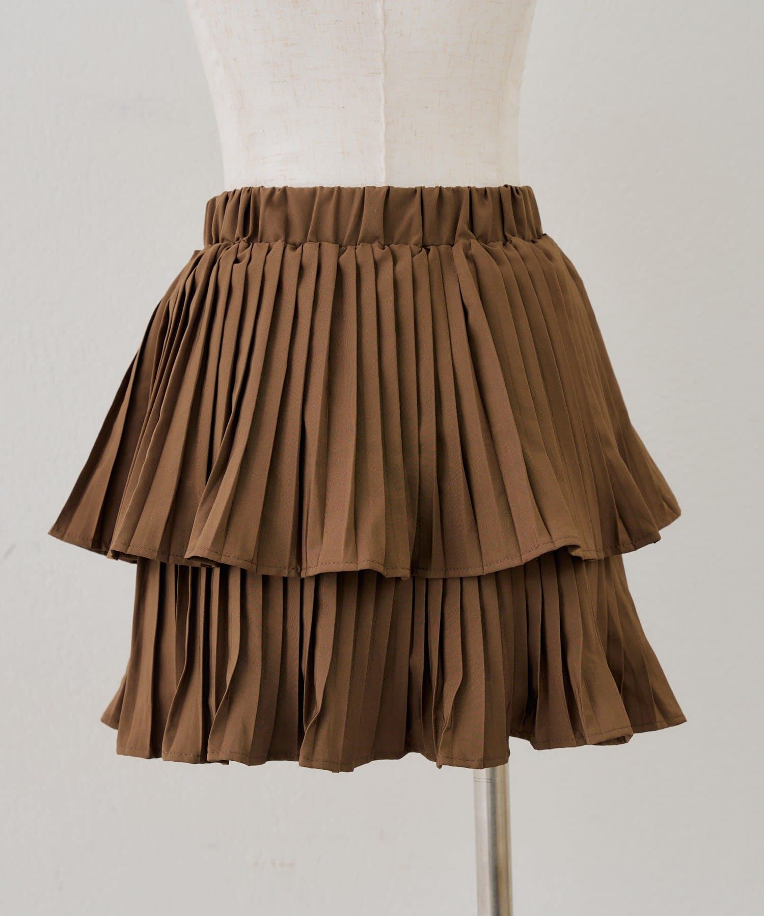 NICE CLAUP / OLIVE des OLIVE OUTLET(ナイスクラップ  / オリーブ デ オリーブ アウトレット) 【continuer】２段プリーツミニスカート