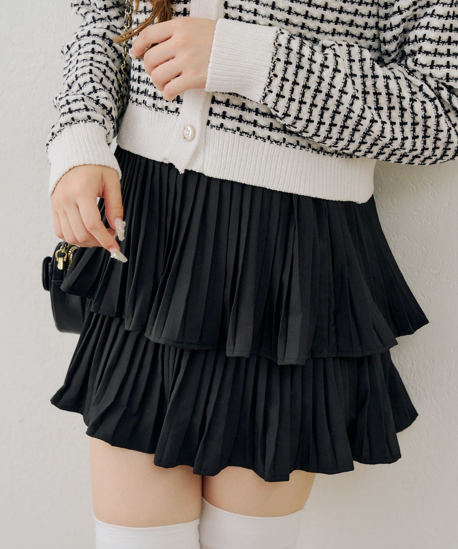 NICE CLAUP / OLIVE des OLIVE OUTLET(ナイスクラップ  / オリーブ デ オリーブ アウトレット) 【continuer】２段プリーツミニスカート