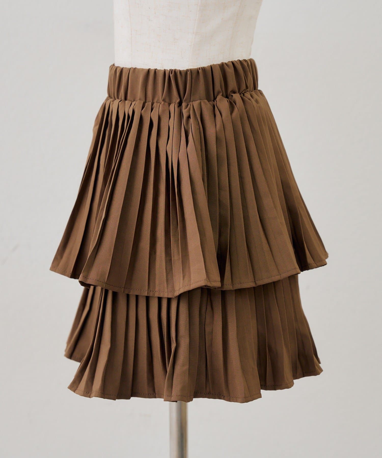 NICE CLAUP / OLIVE des OLIVE OUTLET(ナイスクラップ  / オリーブ デ オリーブ アウトレット) 【continuer】２段プリーツミニスカート