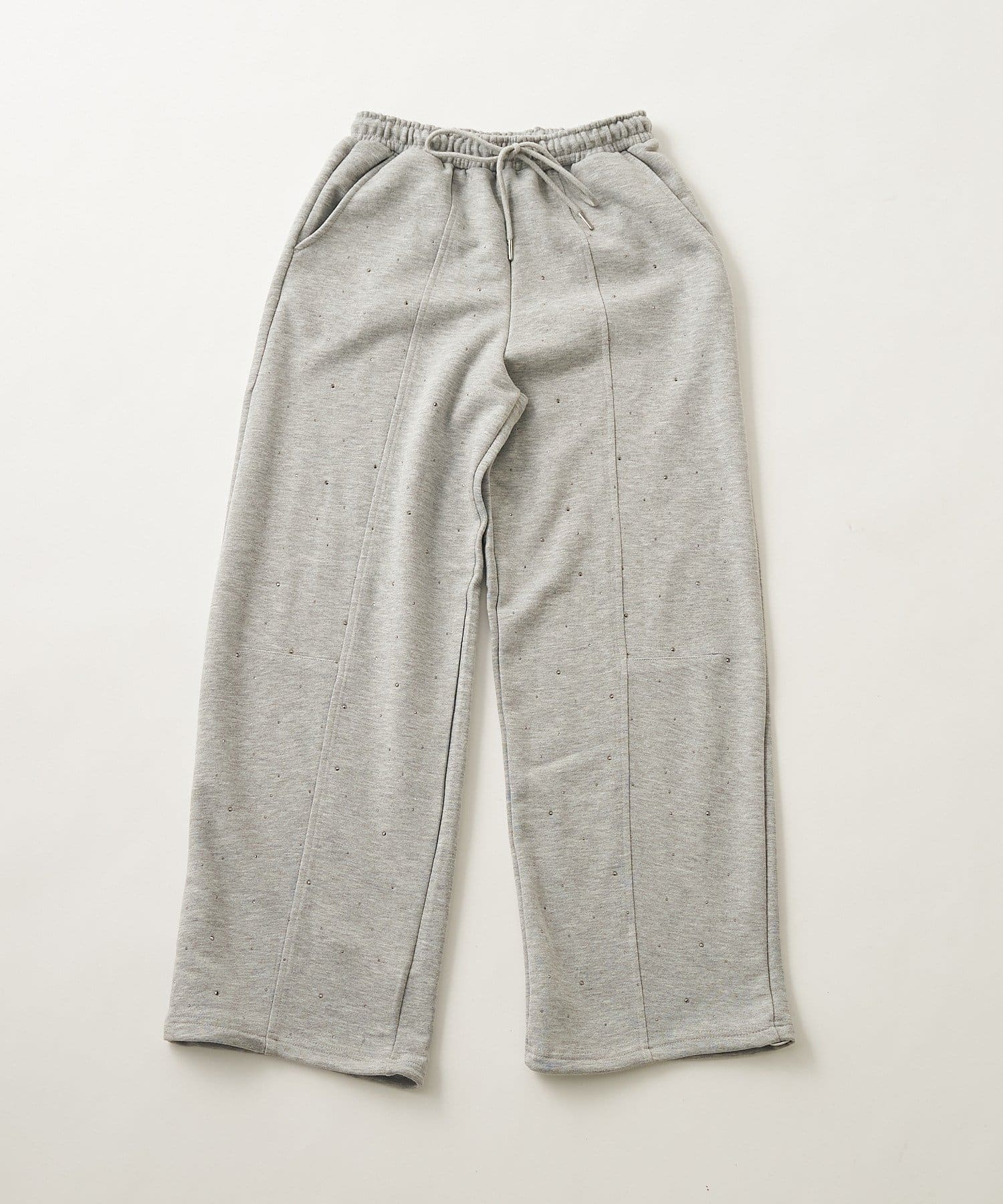 NICE CLAUP / OLIVE des OLIVE OUTLET(ナイスクラップ  / オリーブ デ オリーブ アウトレット) 【continuer】 ラインストーン付スウェットパンツ