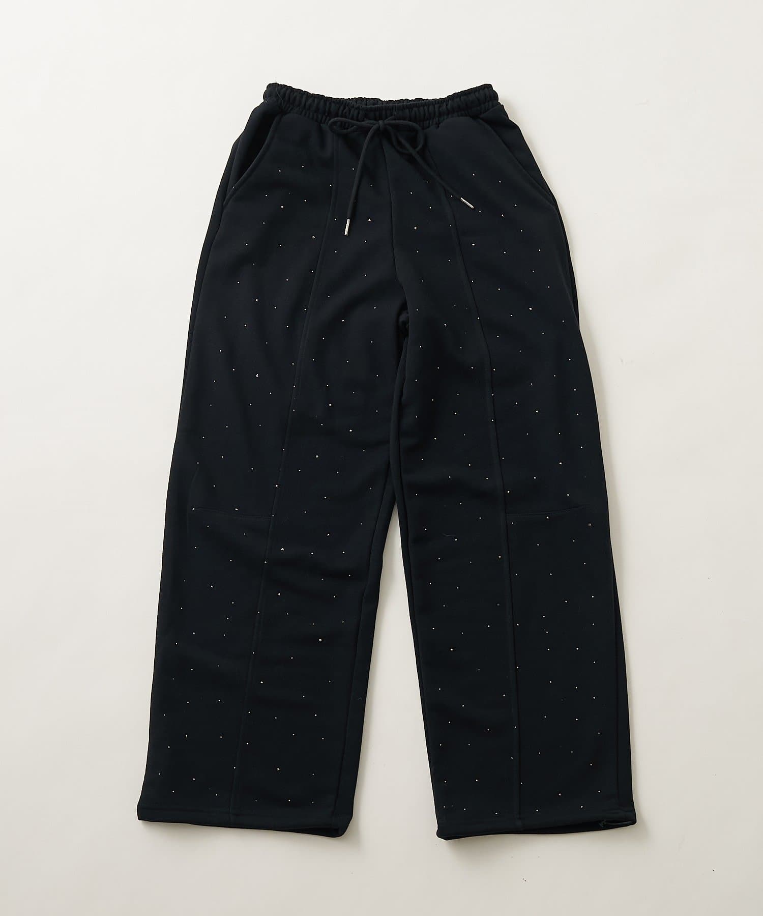NICE CLAUP / OLIVE des OLIVE OUTLET(ナイスクラップ  / オリーブ デ オリーブ アウトレット) 【continuer】 ラインストーン付スウェットパンツ