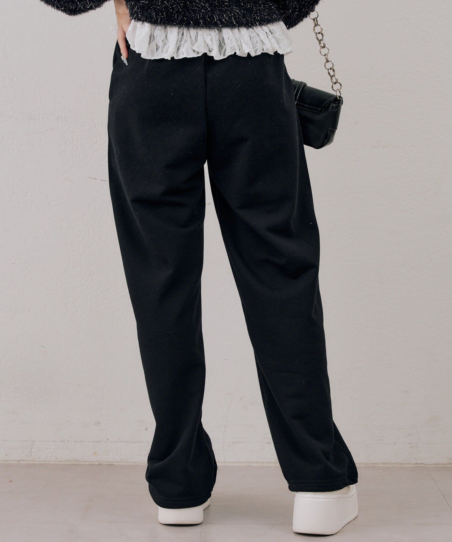 NICE CLAUP / OLIVE des OLIVE OUTLET(ナイスクラップ  / オリーブ デ オリーブ アウトレット) 【continuer】 ラインストーン付スウェットパンツ
