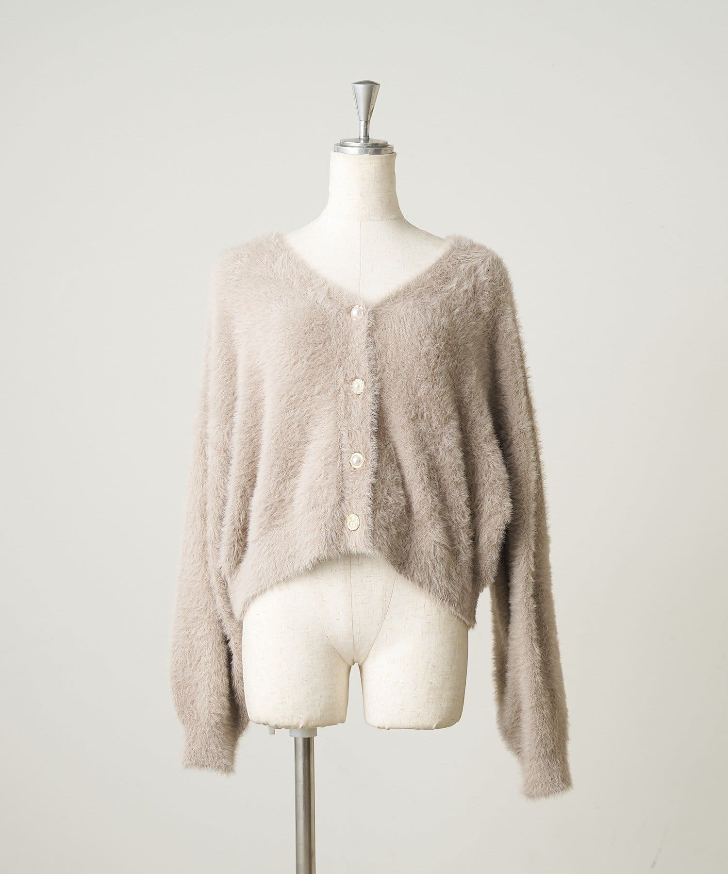 NICE CLAUP / OLIVE des OLIVE OUTLET(ナイスクラップ  / オリーブ デ オリーブ アウトレット) 【ANOTHER BRANCH】シャギーパールボタンカーディガン
